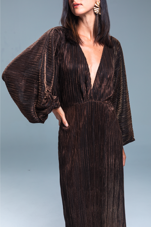 PTJ2783120 vestido de mangas largas  con escote