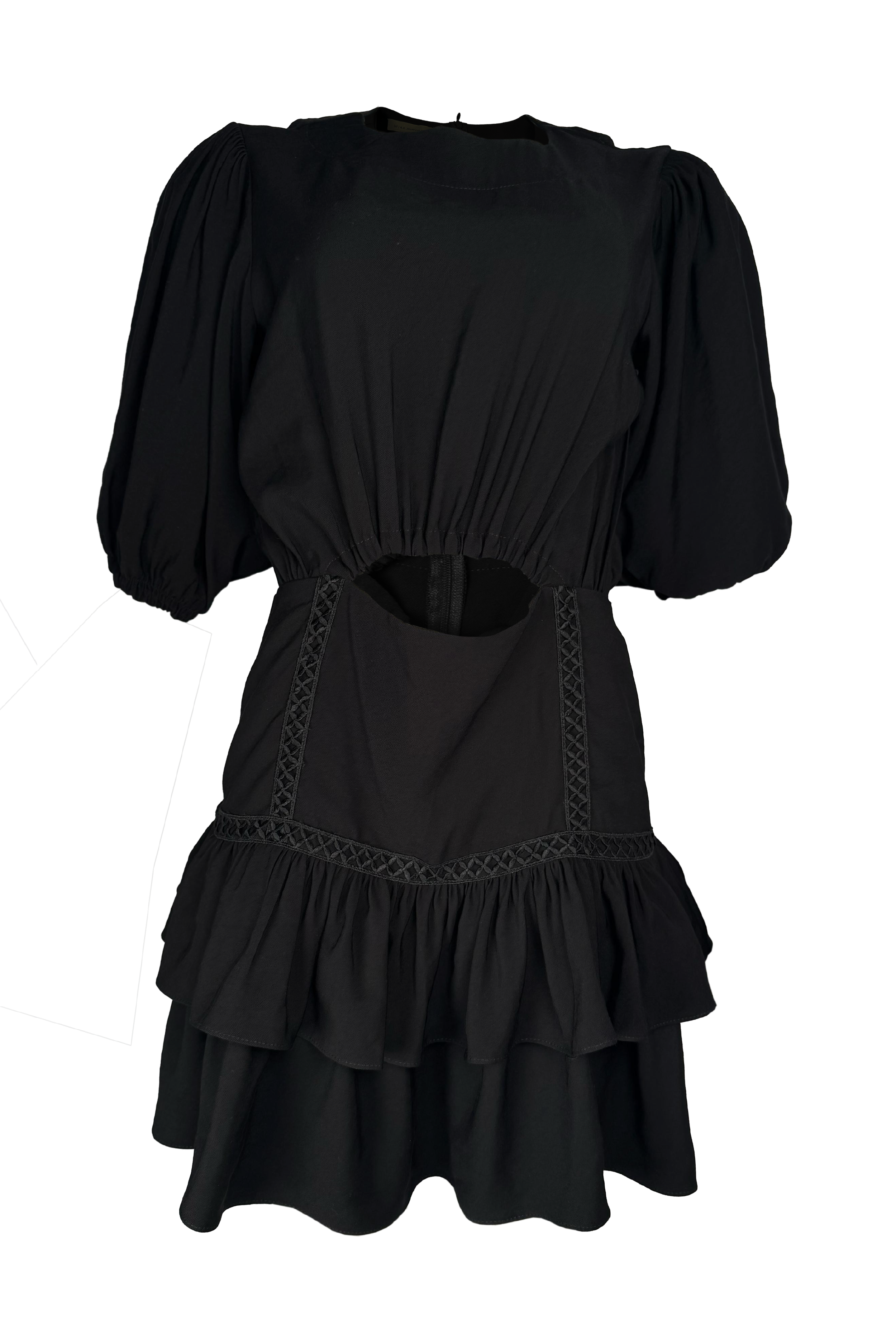 PTJ280030 vestido corto con manga 3/4 color negro