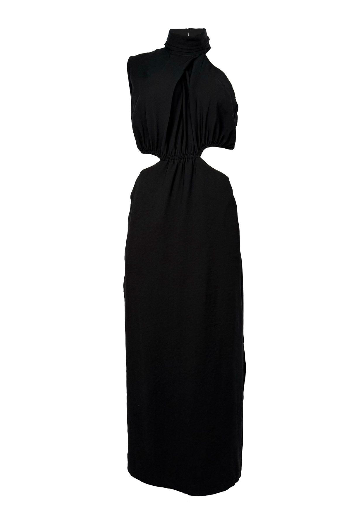 PTJ280530000 vestido con cortes en la cintura color negro