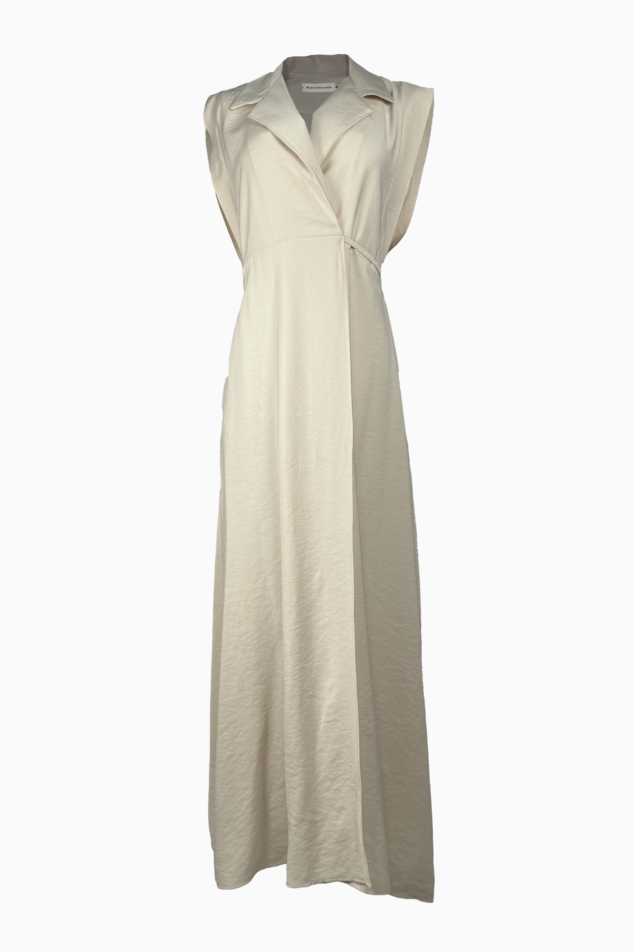 PTJ280730 vestido con cuello y tira color beige