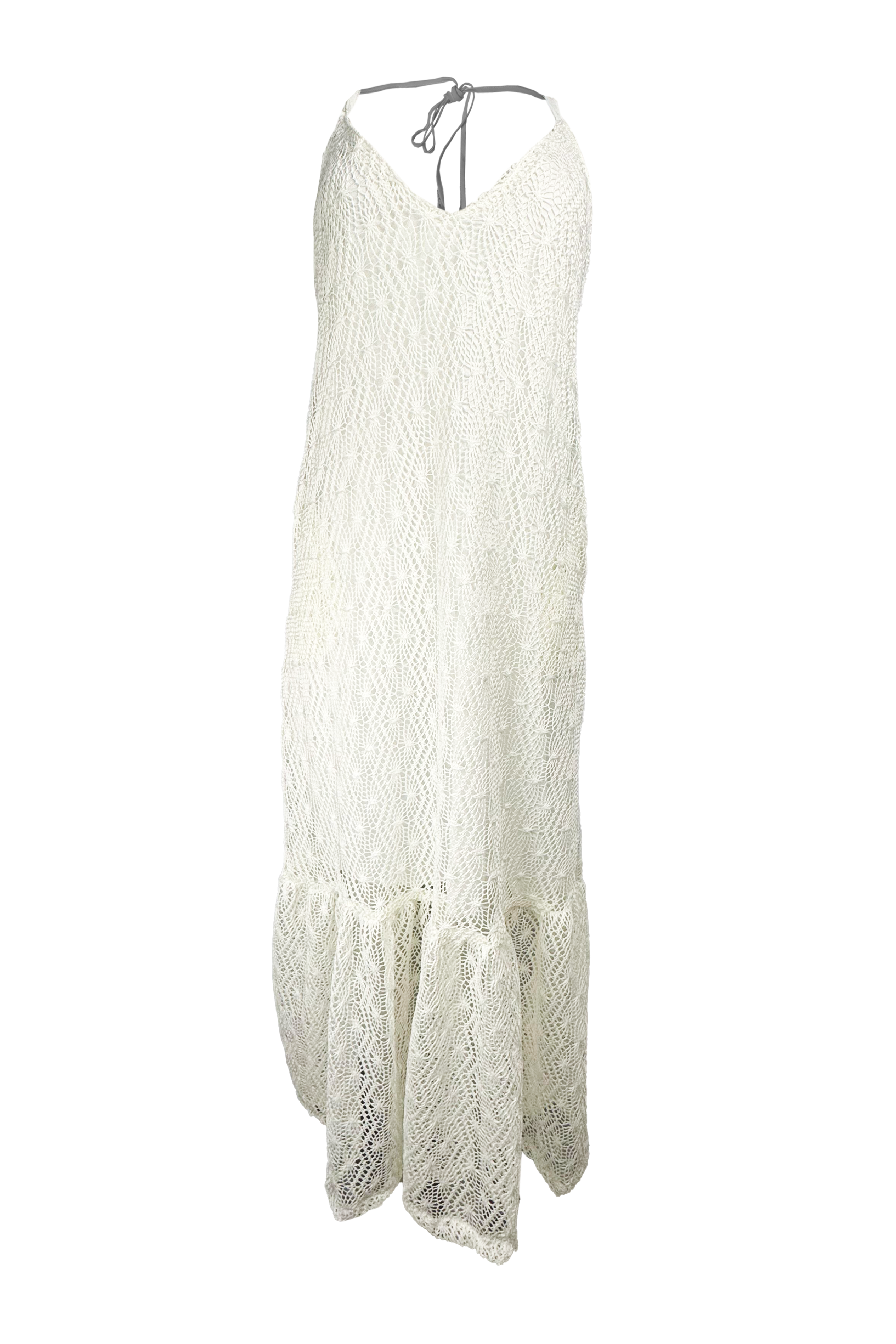 PTJ282412 vestido de tiras con textura en color blanco. 