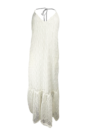 PTJ282412 vestido de tiras con textura en color blanco. 