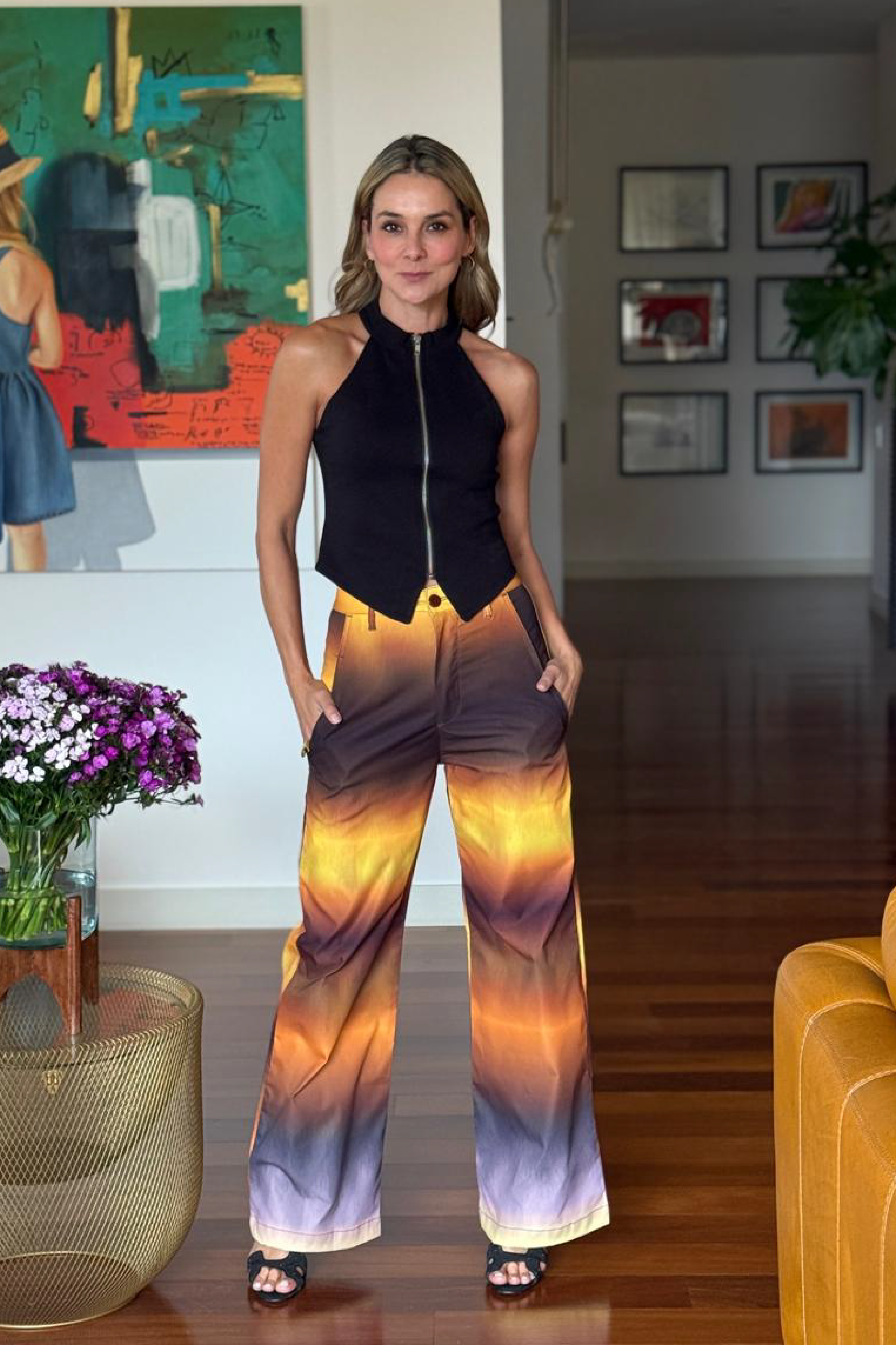 PTJ2835120 pantalón con blusa de cierre 