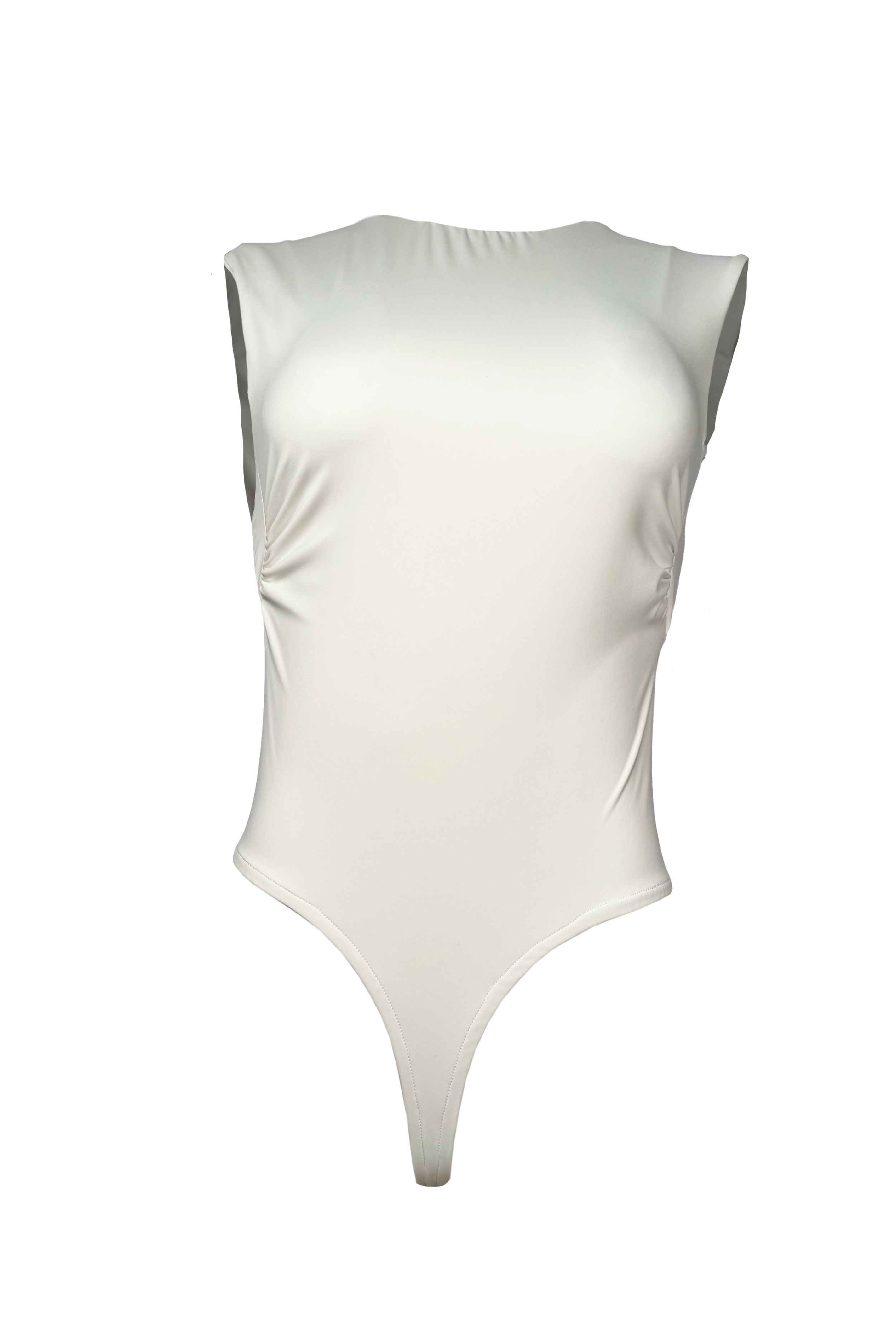 PTJ2840 body con escote en la espalda color blanco