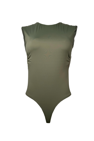PTJ2840 body con escote en la espalda color verde