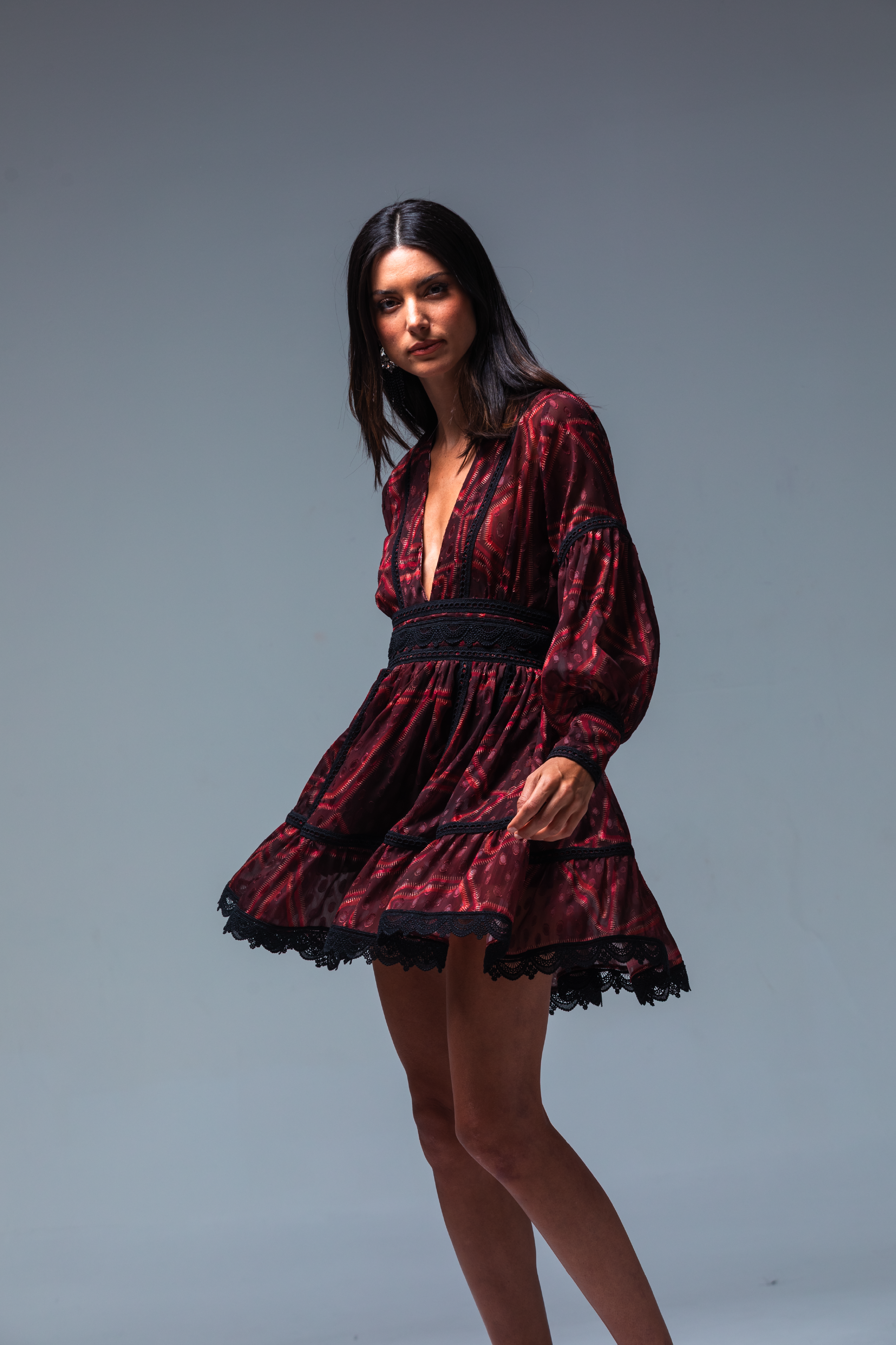 PTJ2847120 vestido corto con transparencias