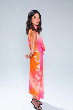 PTJ2851290030 falda con blusa estampada