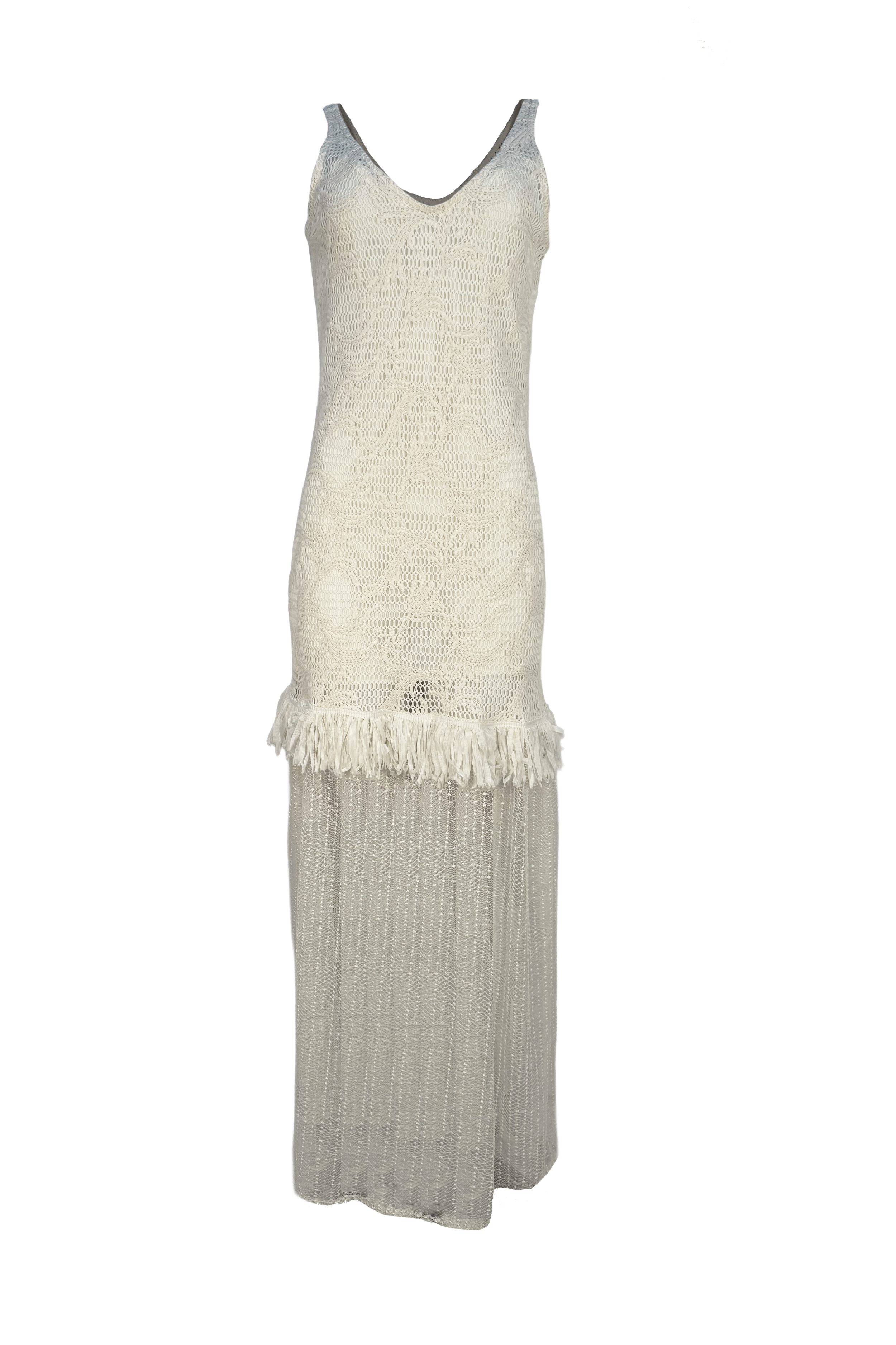 PTJ285401 vestido con tiras y detalles románticos