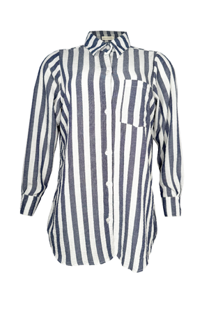 PTJ285512 blusa de tiras estampadas con sudadera de rayas con bolsillo