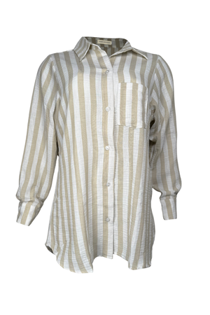 PTJ285512 blusa de tiras estampadas con sudadera de rayas  color beige