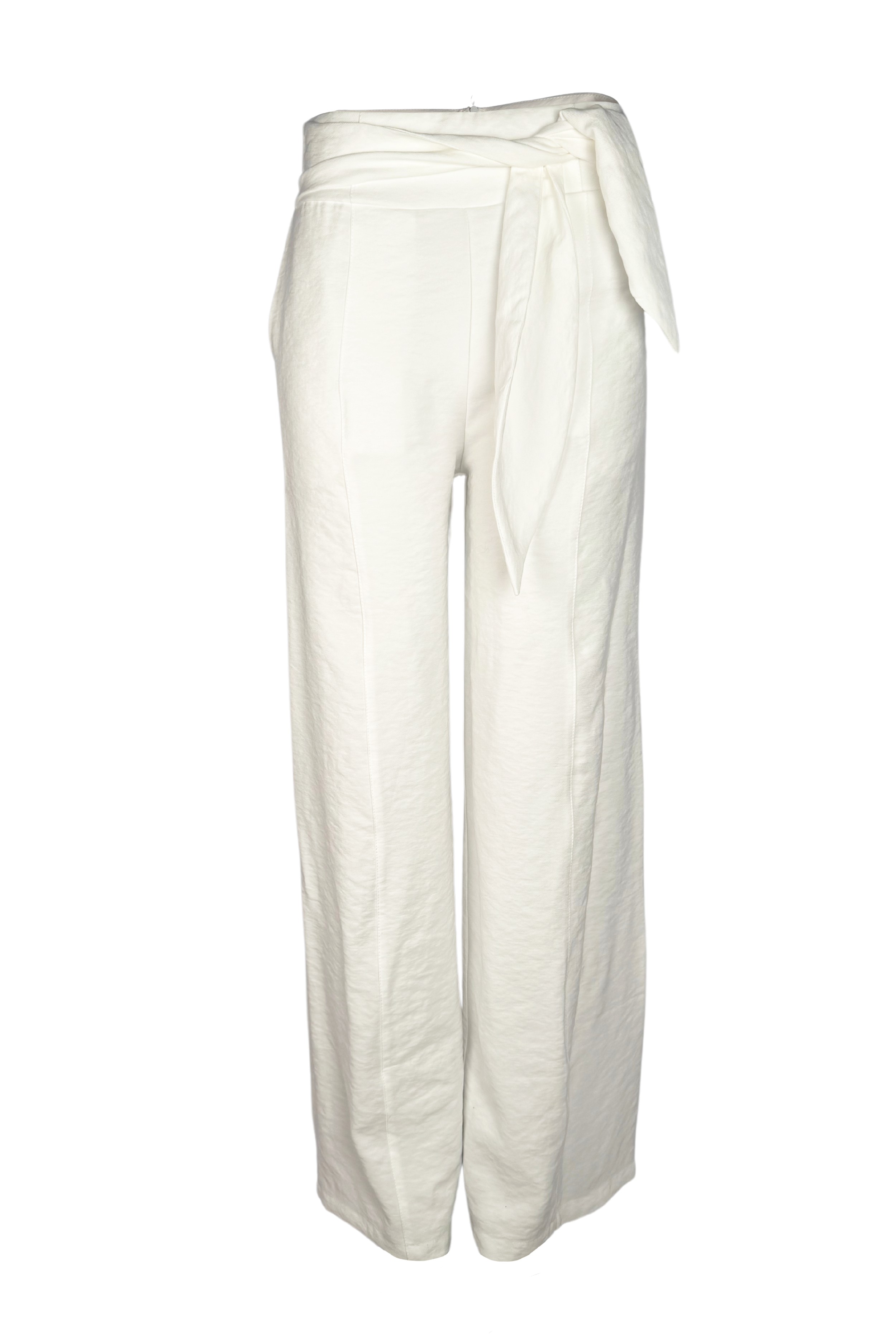 PTJ285930 pantalón tipo palazzo blanco