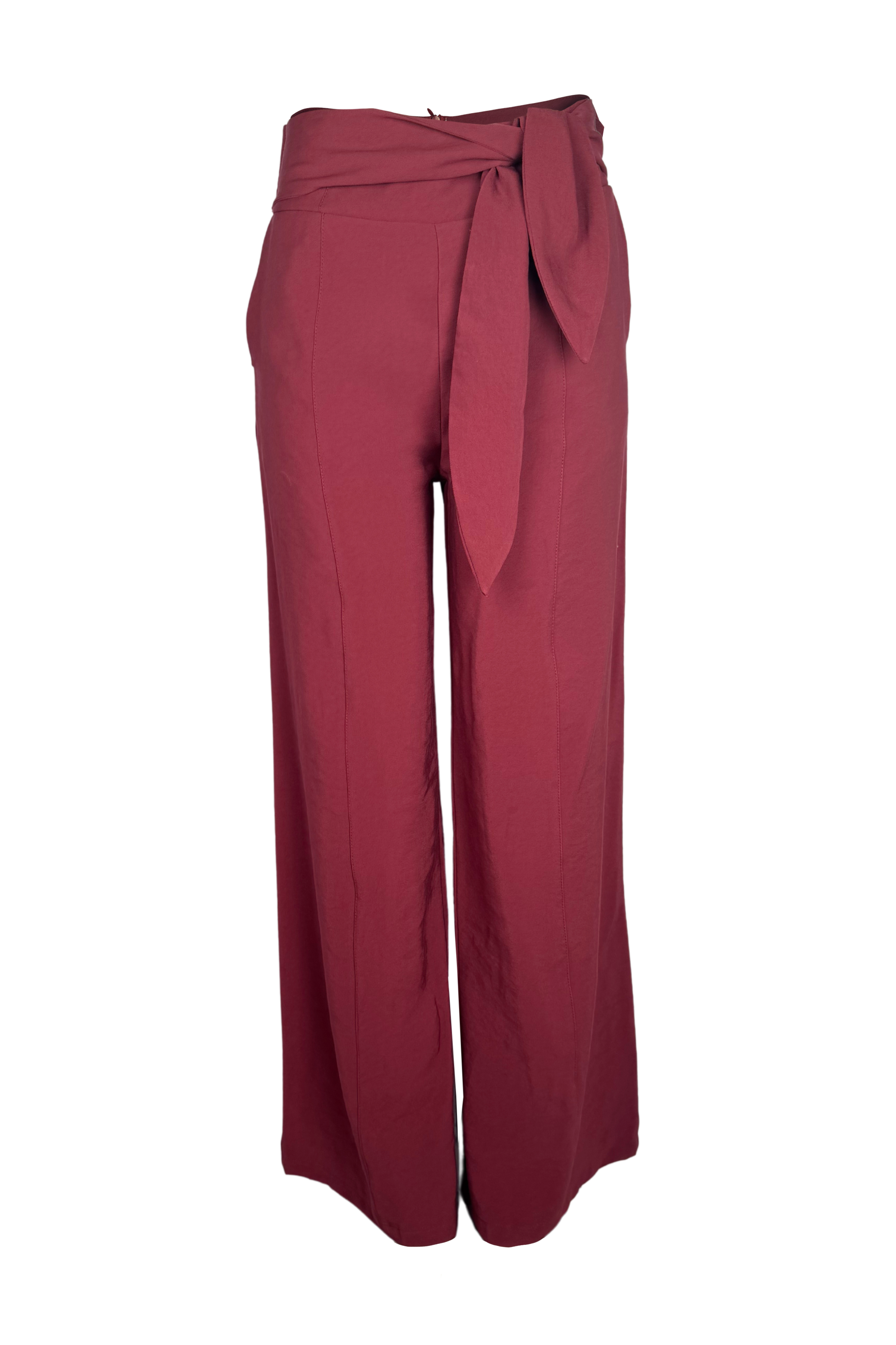 PTJ285930 pantalón tipo palazzo vinotinto