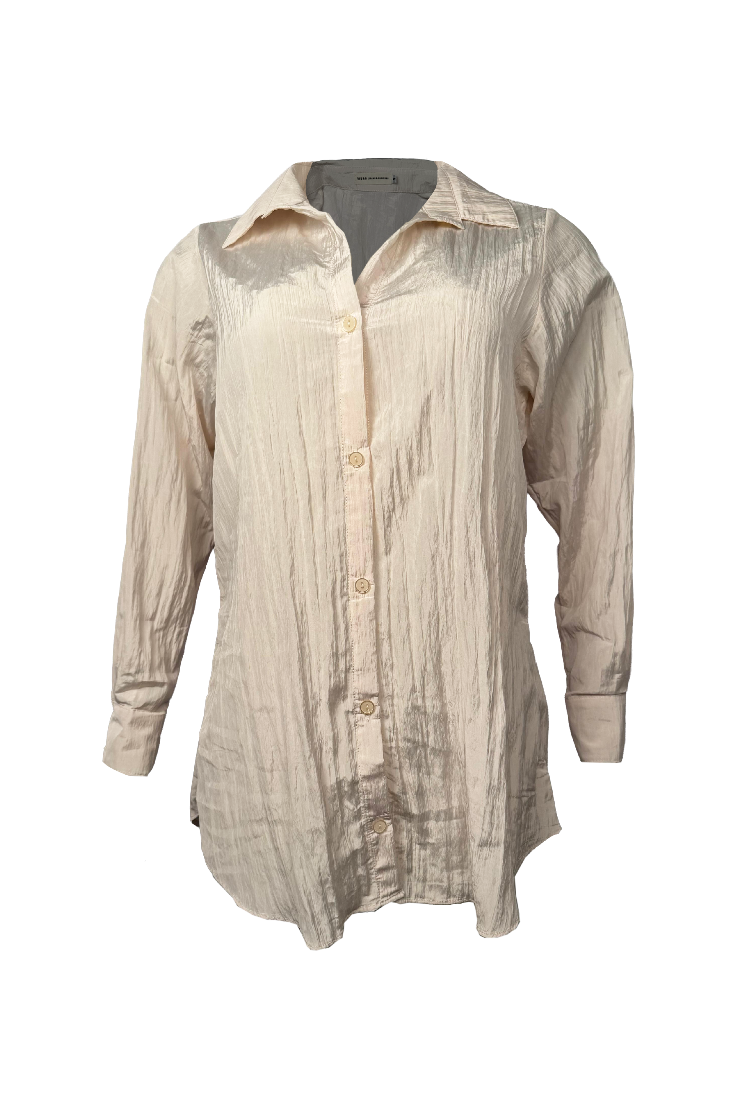 PTJ28611200 blusa manga larga con cuello y botones