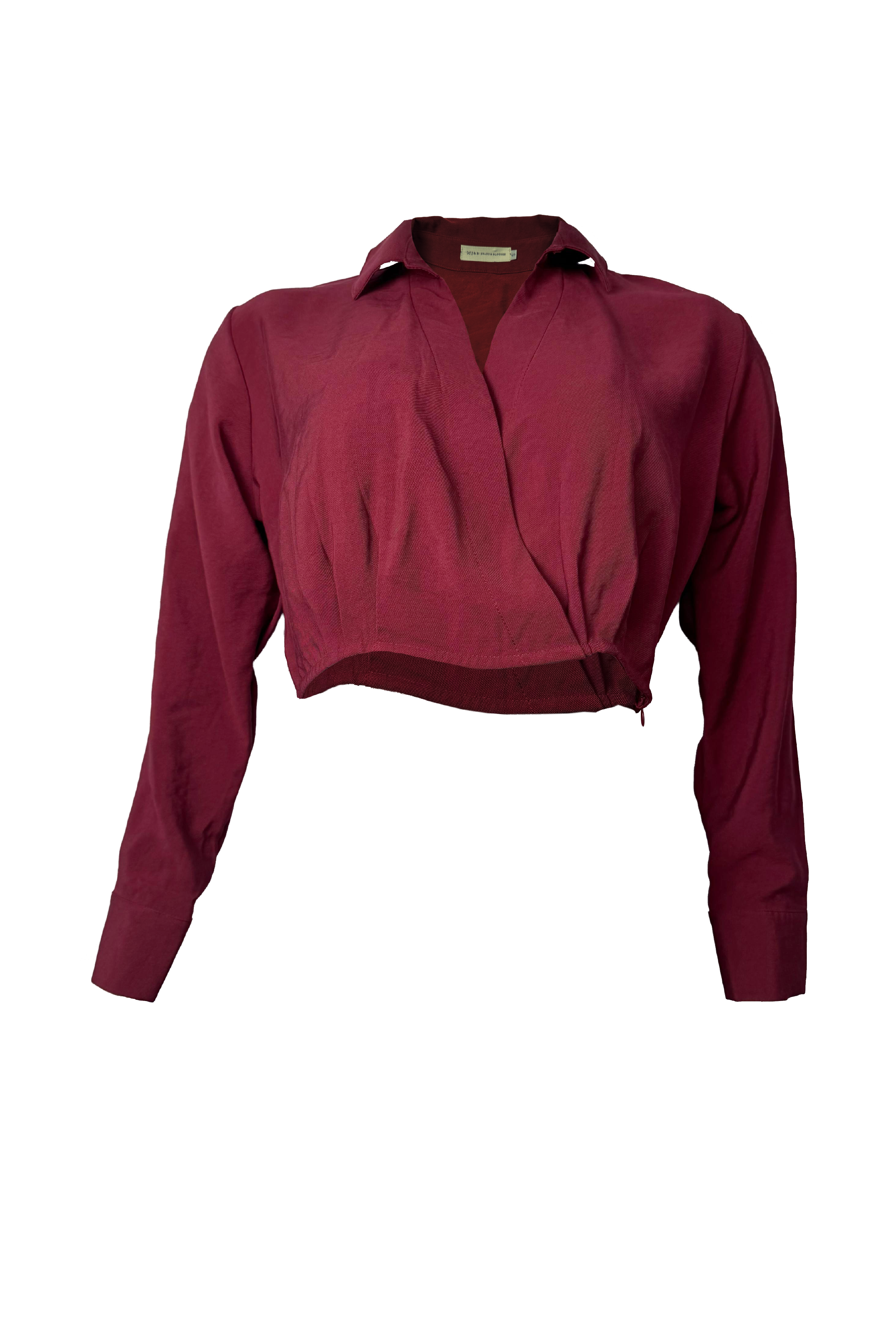 PTJ286230 blusa manga larga color vinotinto