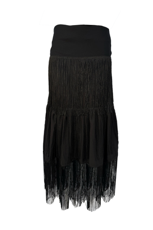 PTJ286230 falda con flecos color negra