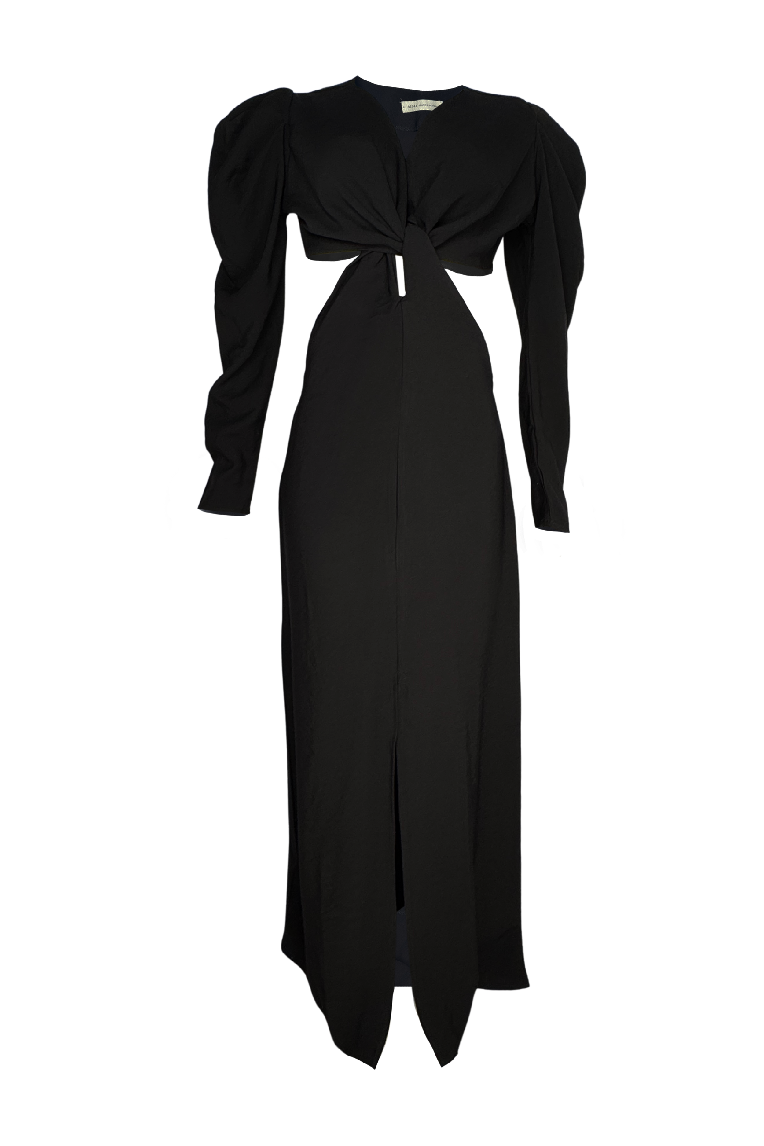 PTJ290412 vestido negro con mangas largas