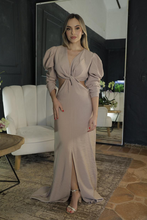 PTJ29041200 vestido largo con mangas 