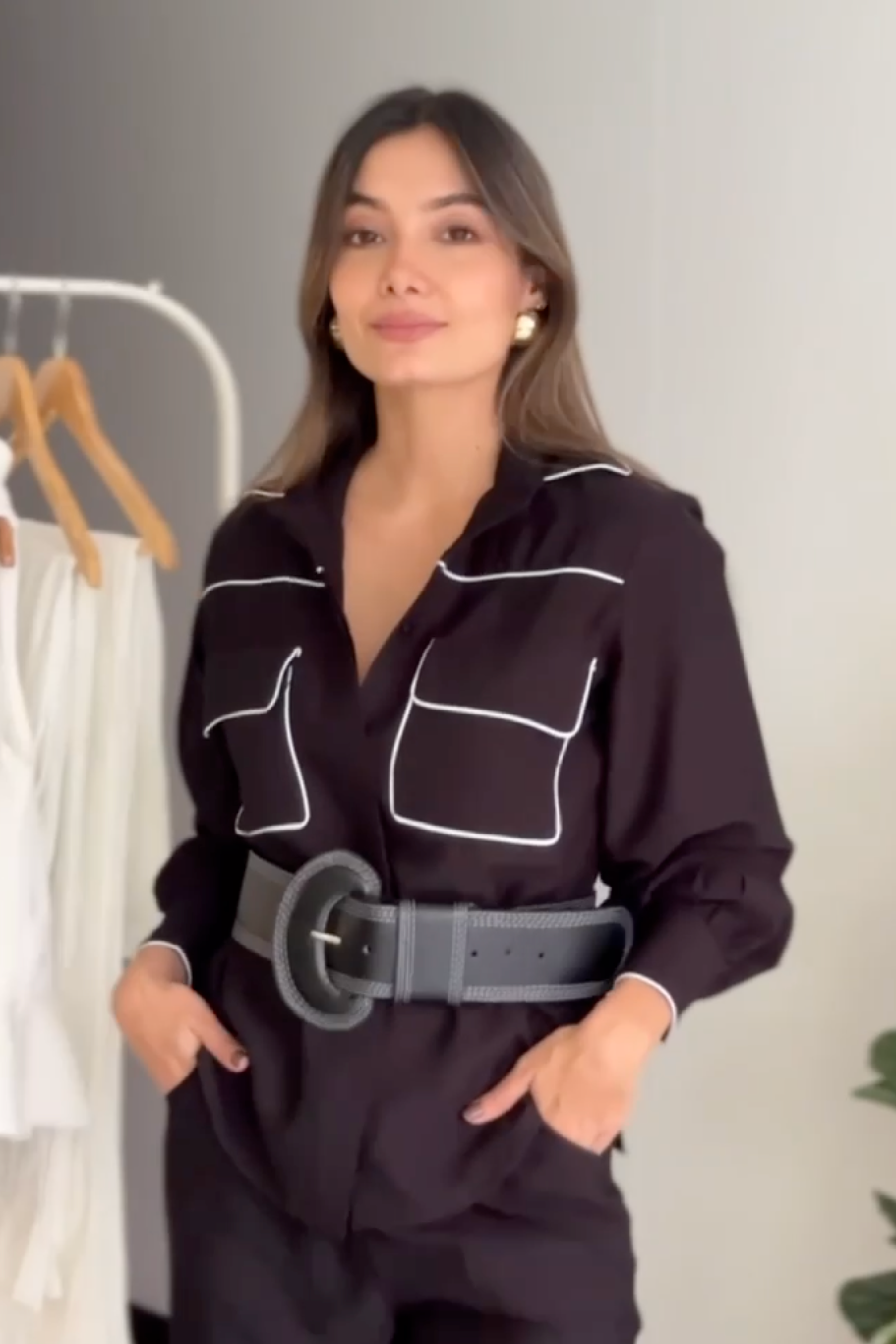 PTJ294230000 blusa con línea 