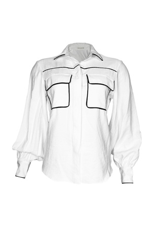 PTJ294230000 blusa con línea color blanco