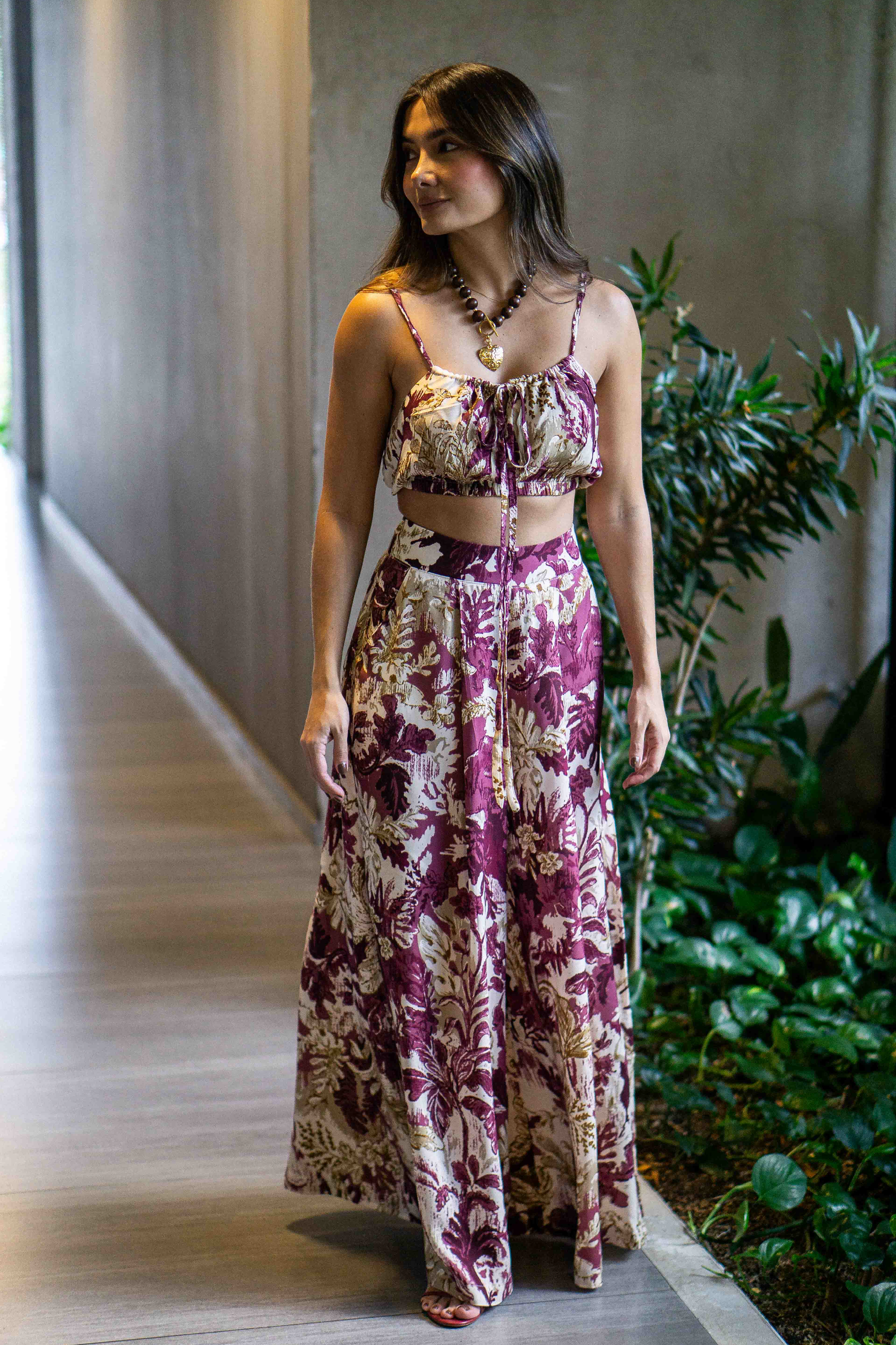 PTJ294929003 top con pantalón con estampado