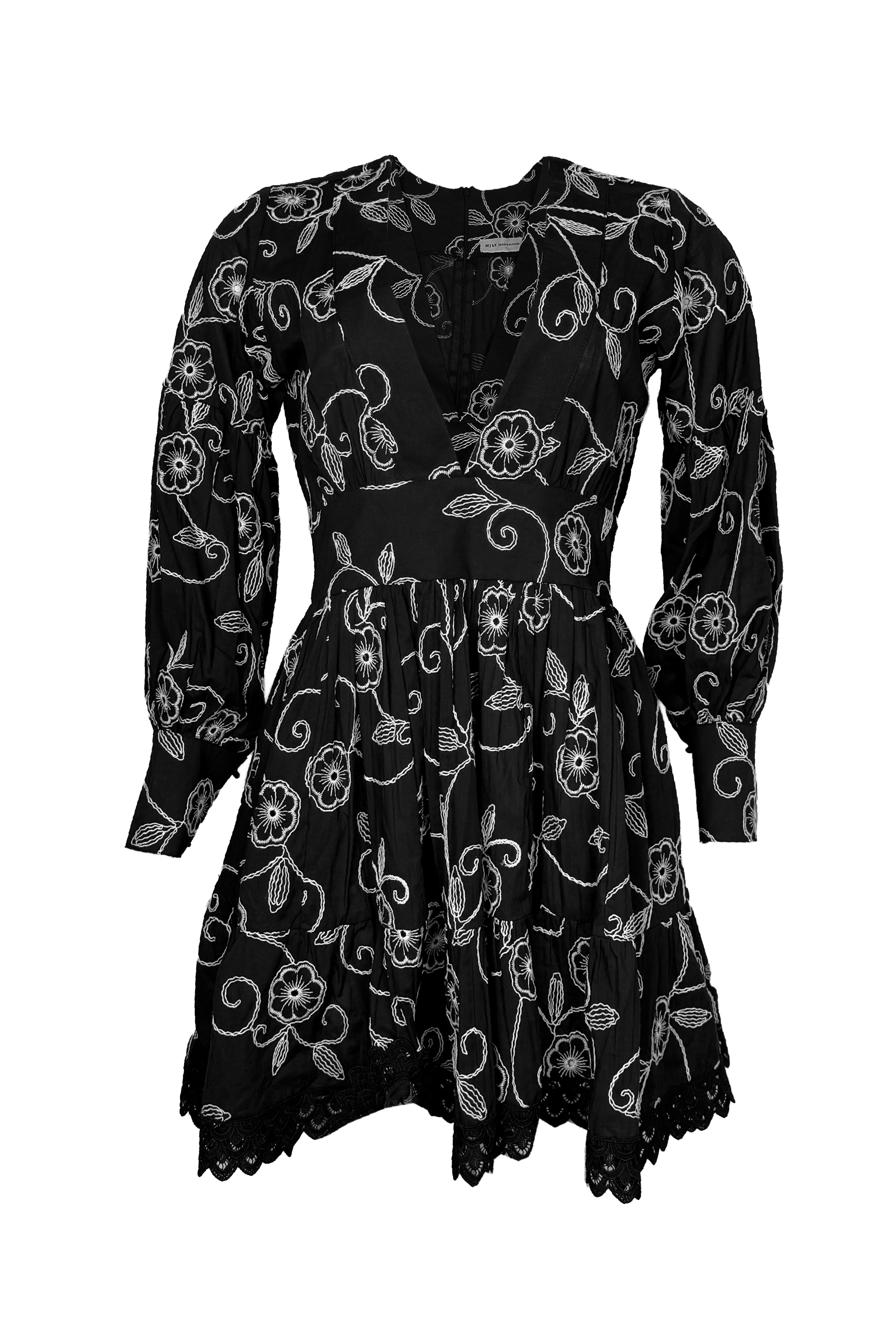 PTJ2952 vestido bordado manga larga