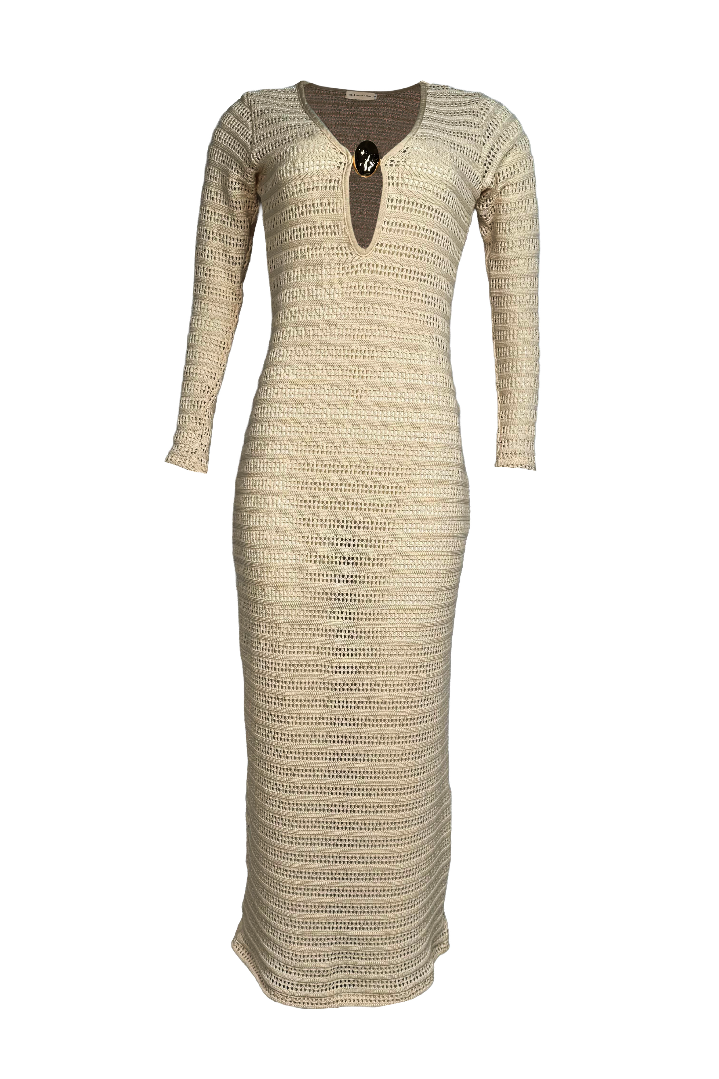 PTJ295819 vestido con textura color beige