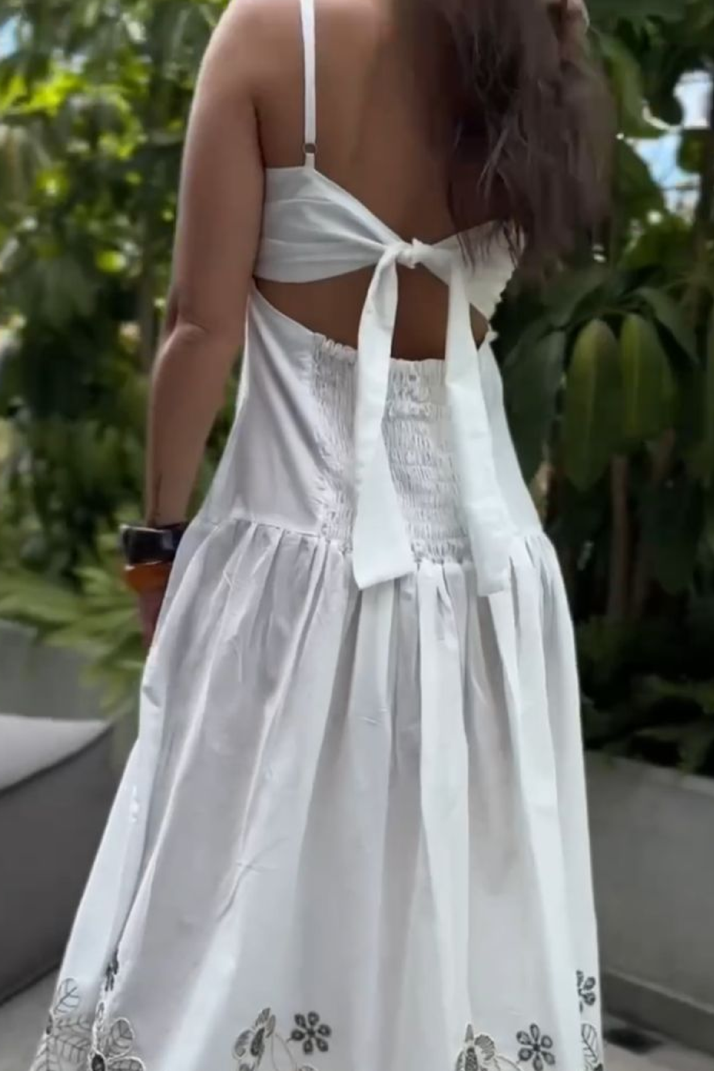 PTJ2959 vestido con tiras en la espalda y resorte en la parte baja de la cintura