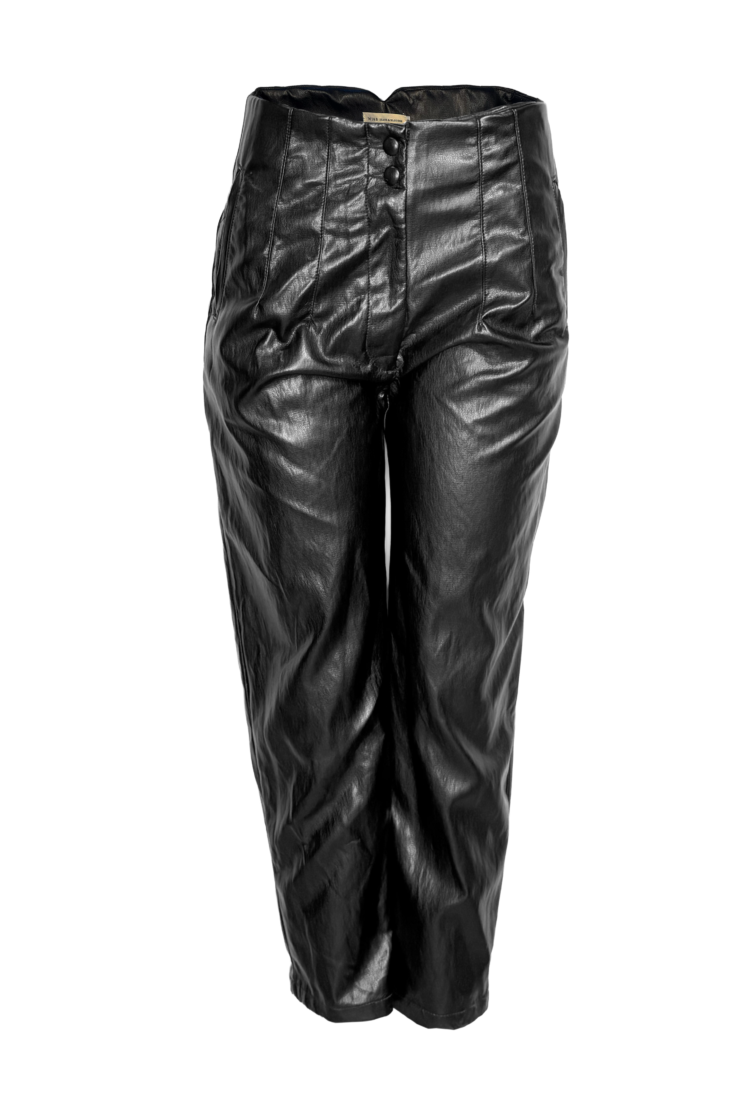 PTJ296124 pantalón negro en material sintético