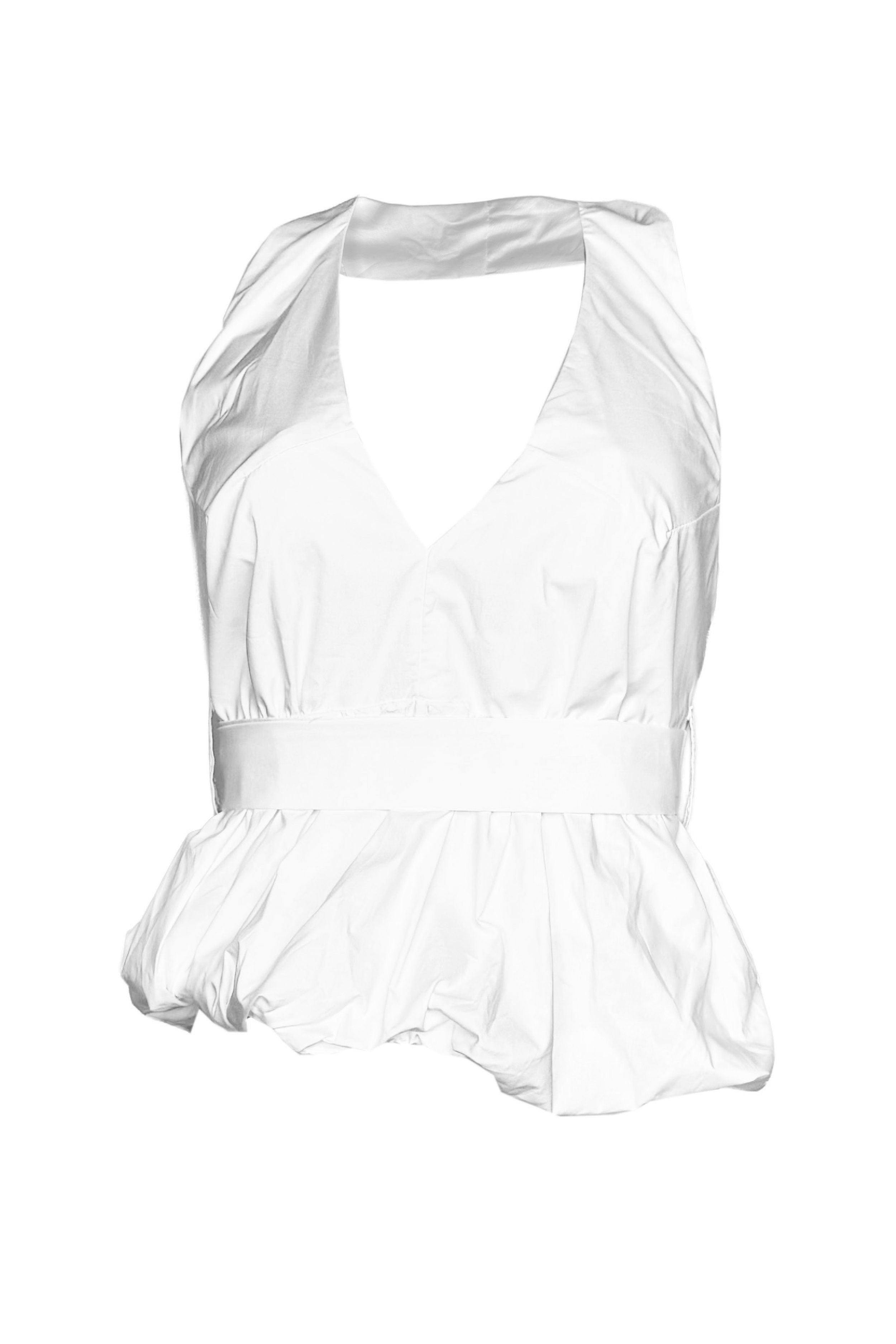 PTJ296609 blusa color blanco pantalón con blusa con cinturón