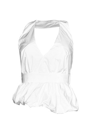 PTJ296609 blusa color blanco pantalón con blusa con cinturón
