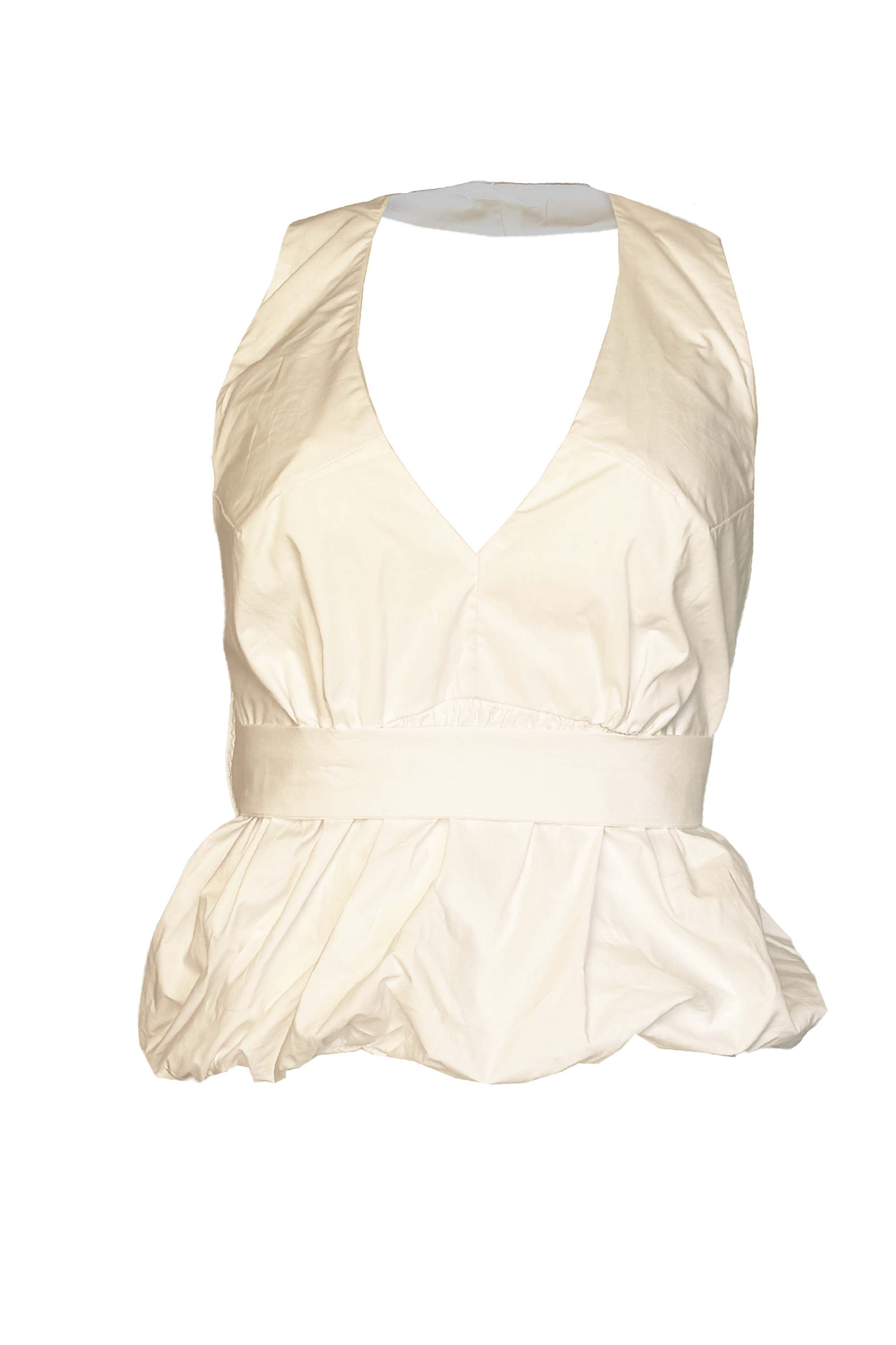 PTJ296609 blusa color beige pantalón con blusa con cinturón