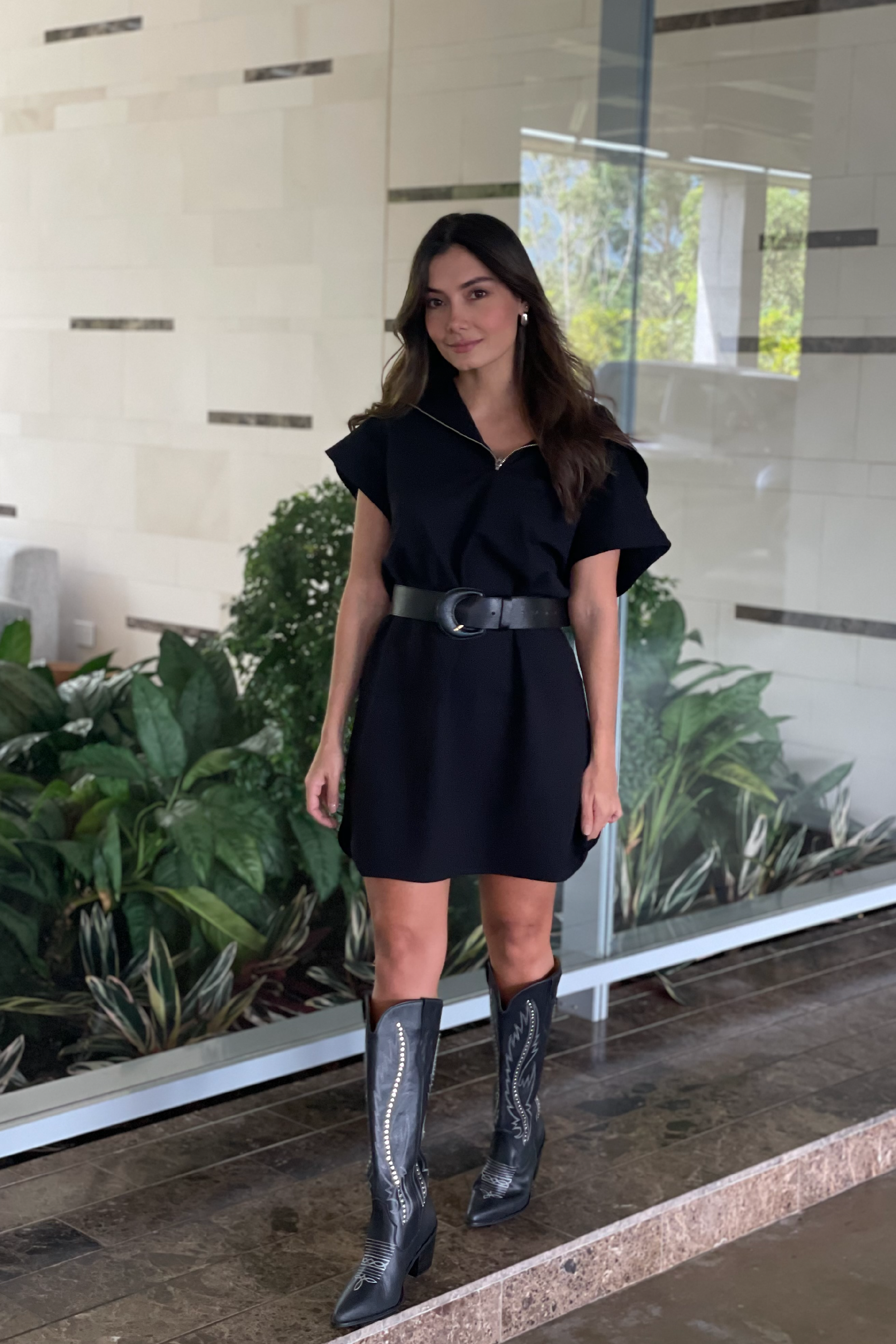 PTJ297129 vestido corto con cierre delantero 