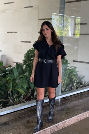 PTJ297129 vestido corto con cierre delantero 