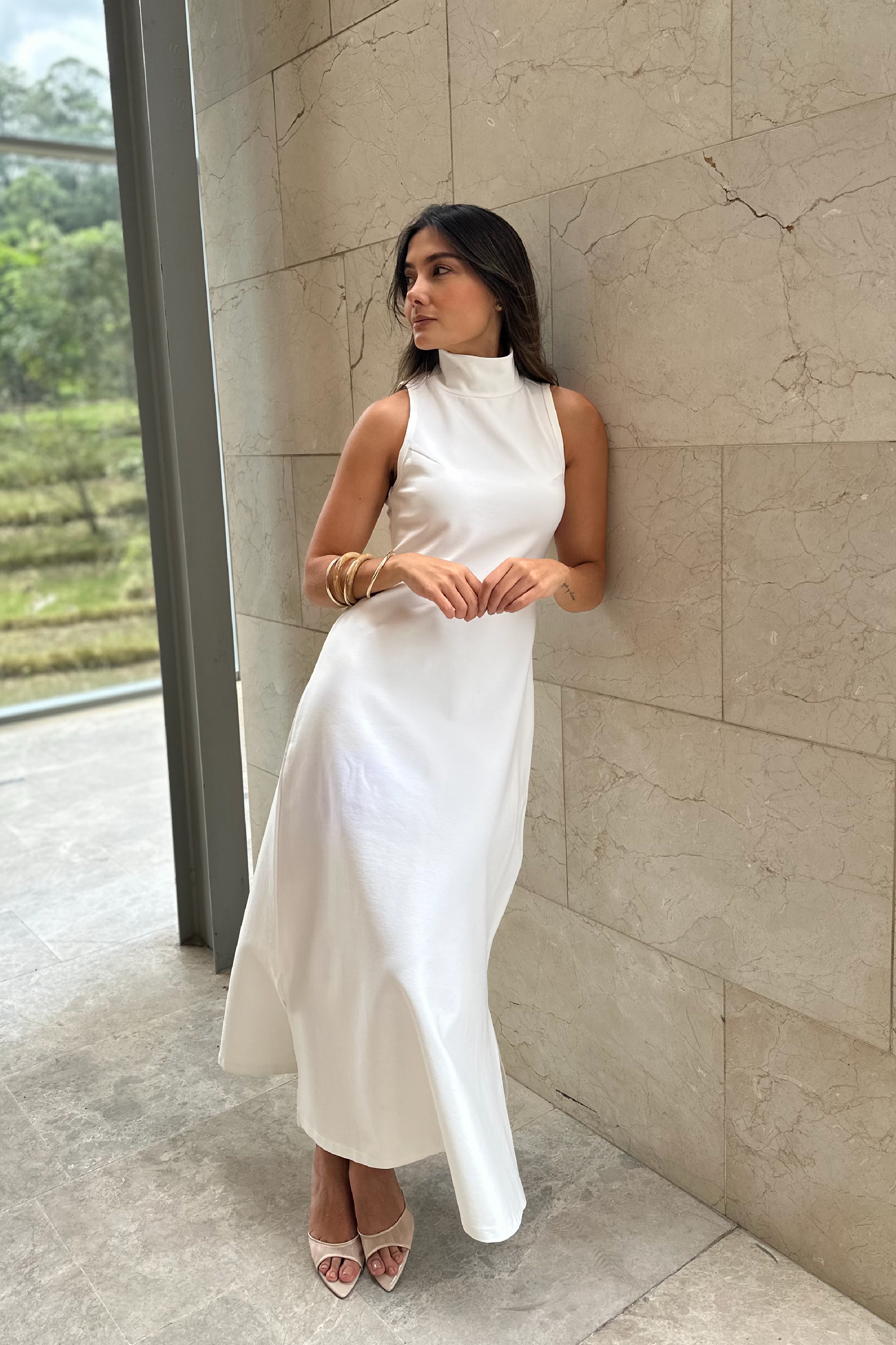 PTJ297329000 vestido amplio cuello tortuga 