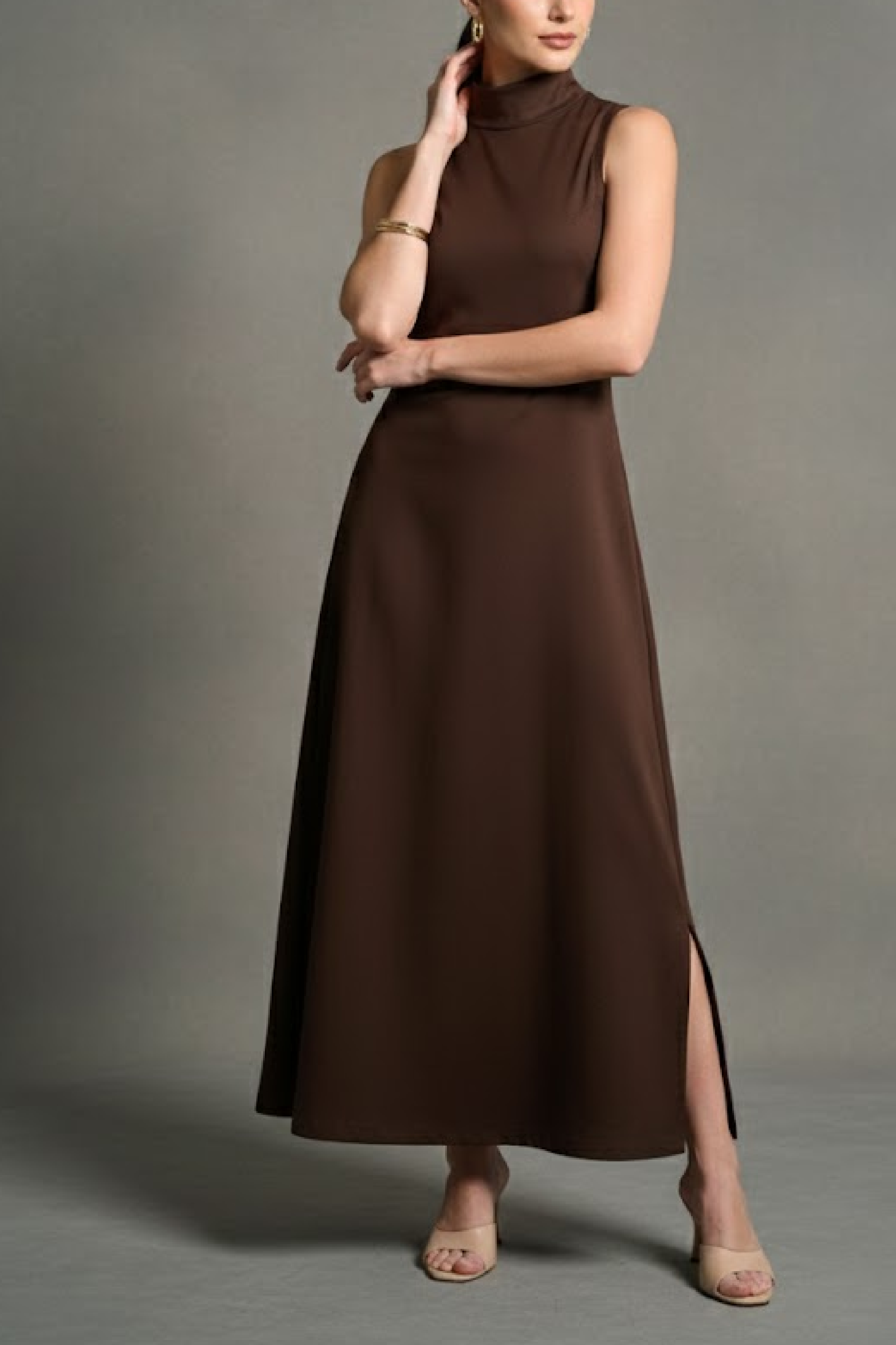PTJ297329000 vestido amplio cuello tortuga 