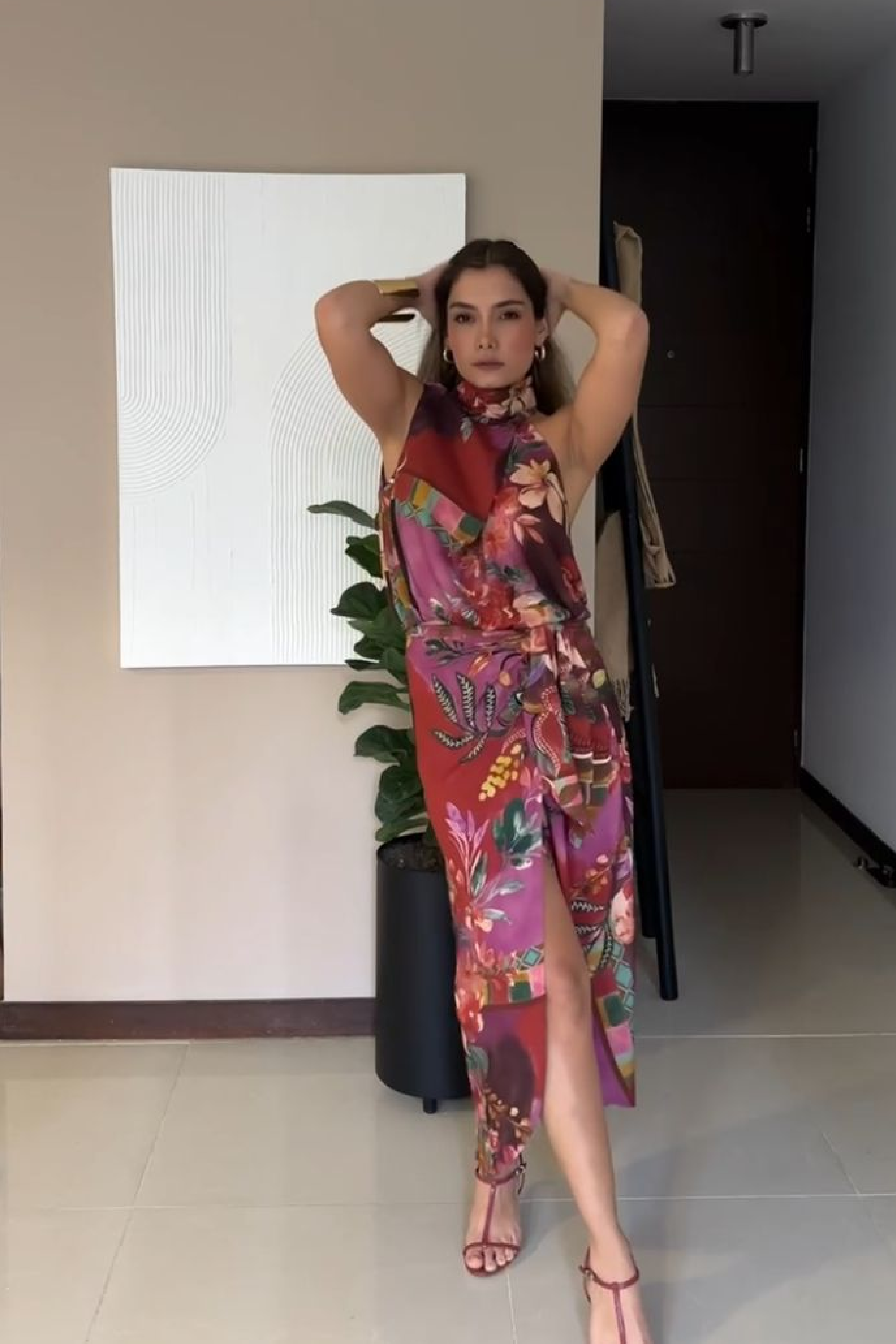 PTJ297729 falda midi estampada