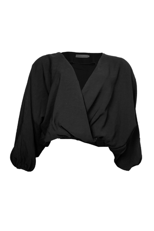 PTJ2984300 blusa negra con mangas amplias