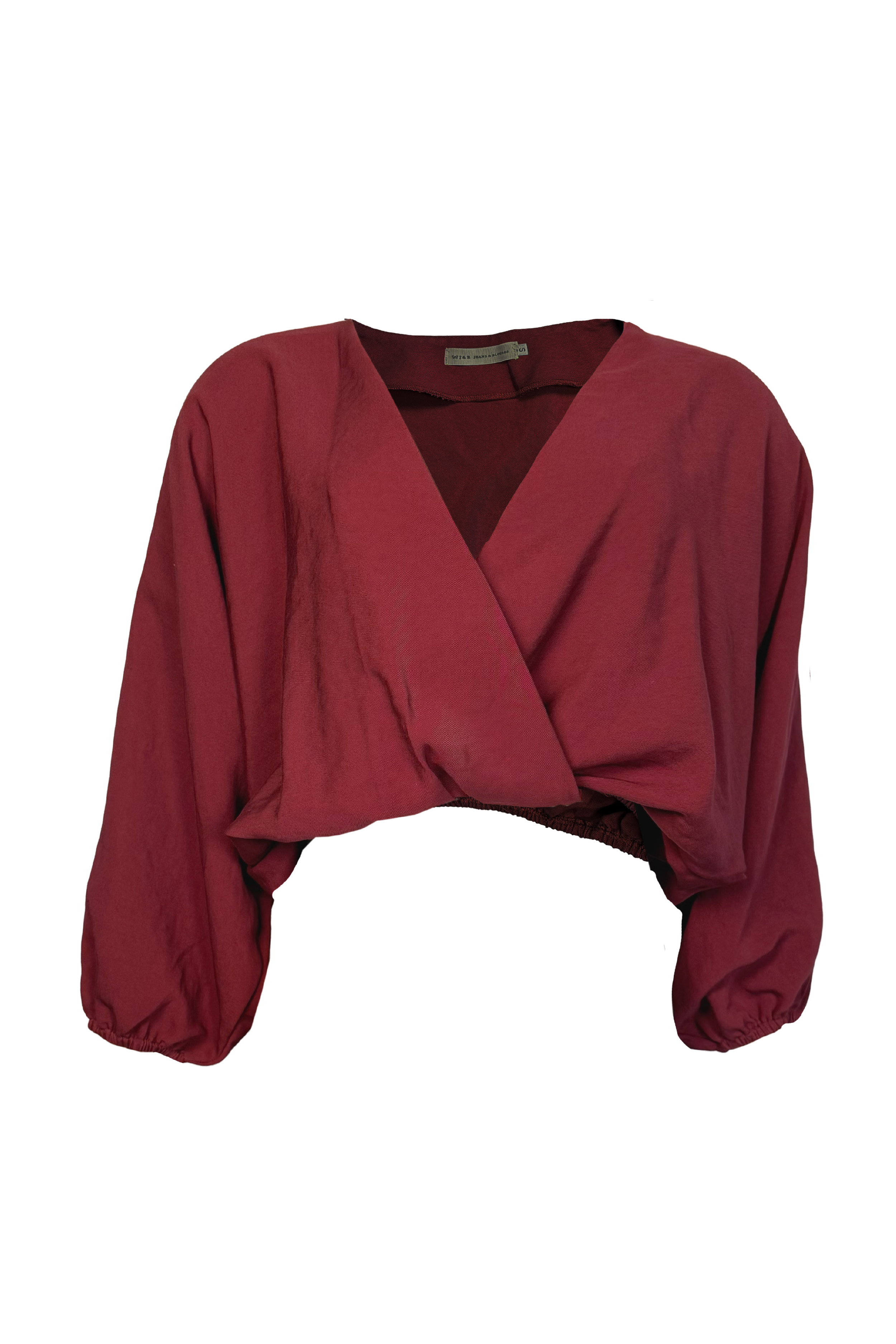 PTJ2984300 blusa vinotinto con mangas amplias