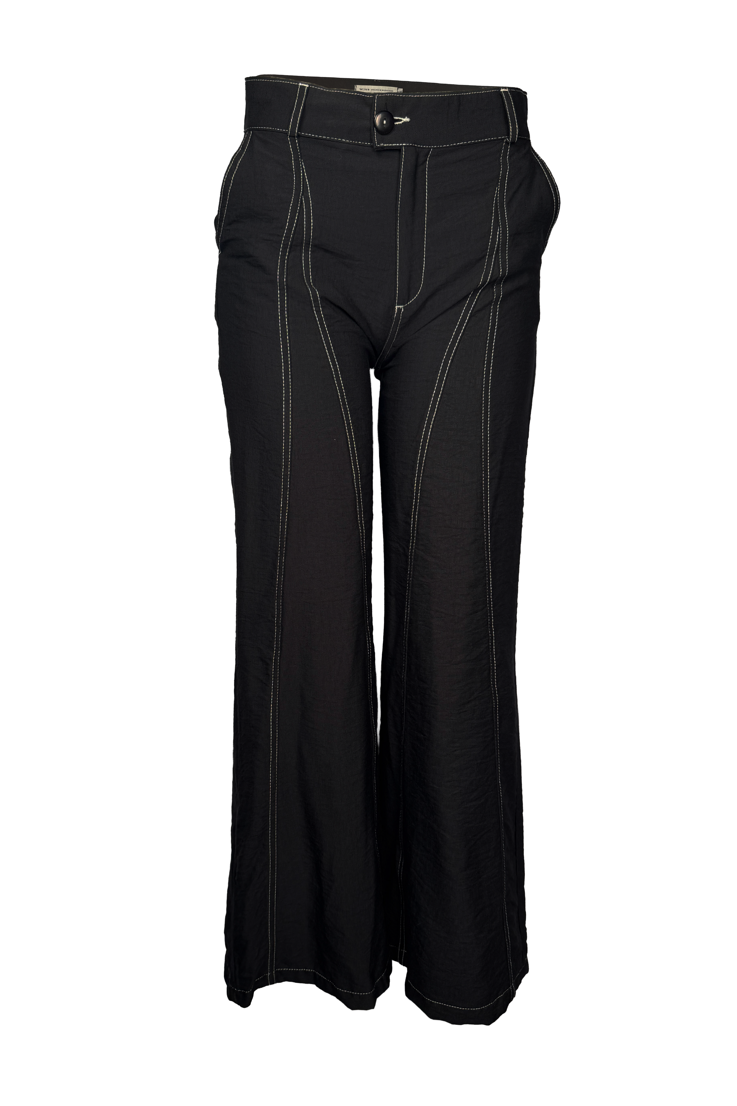 PTJ298529 pantalón amplio con costuras visibles color negro