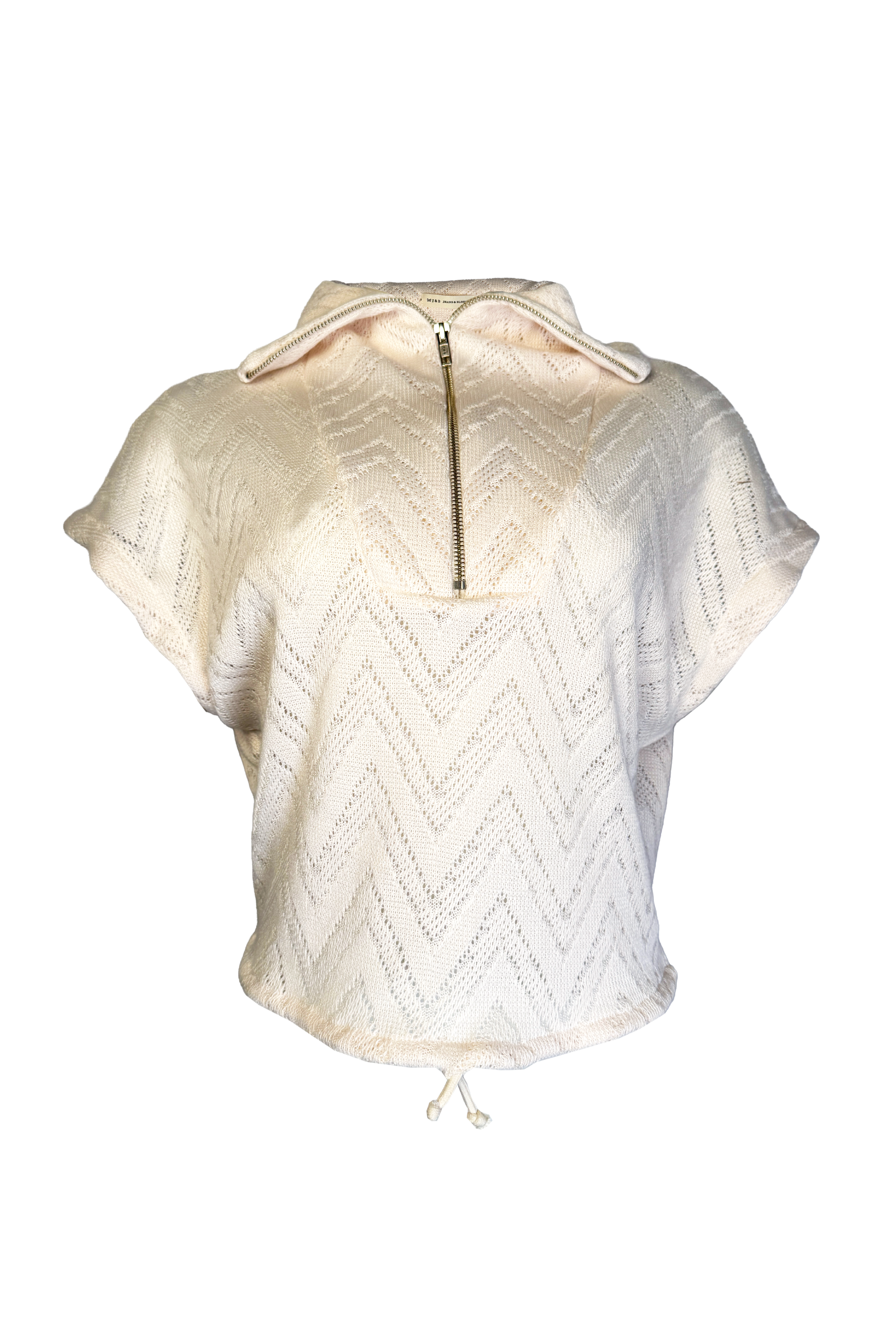  PTJ2992 blusa con cierre y textura 