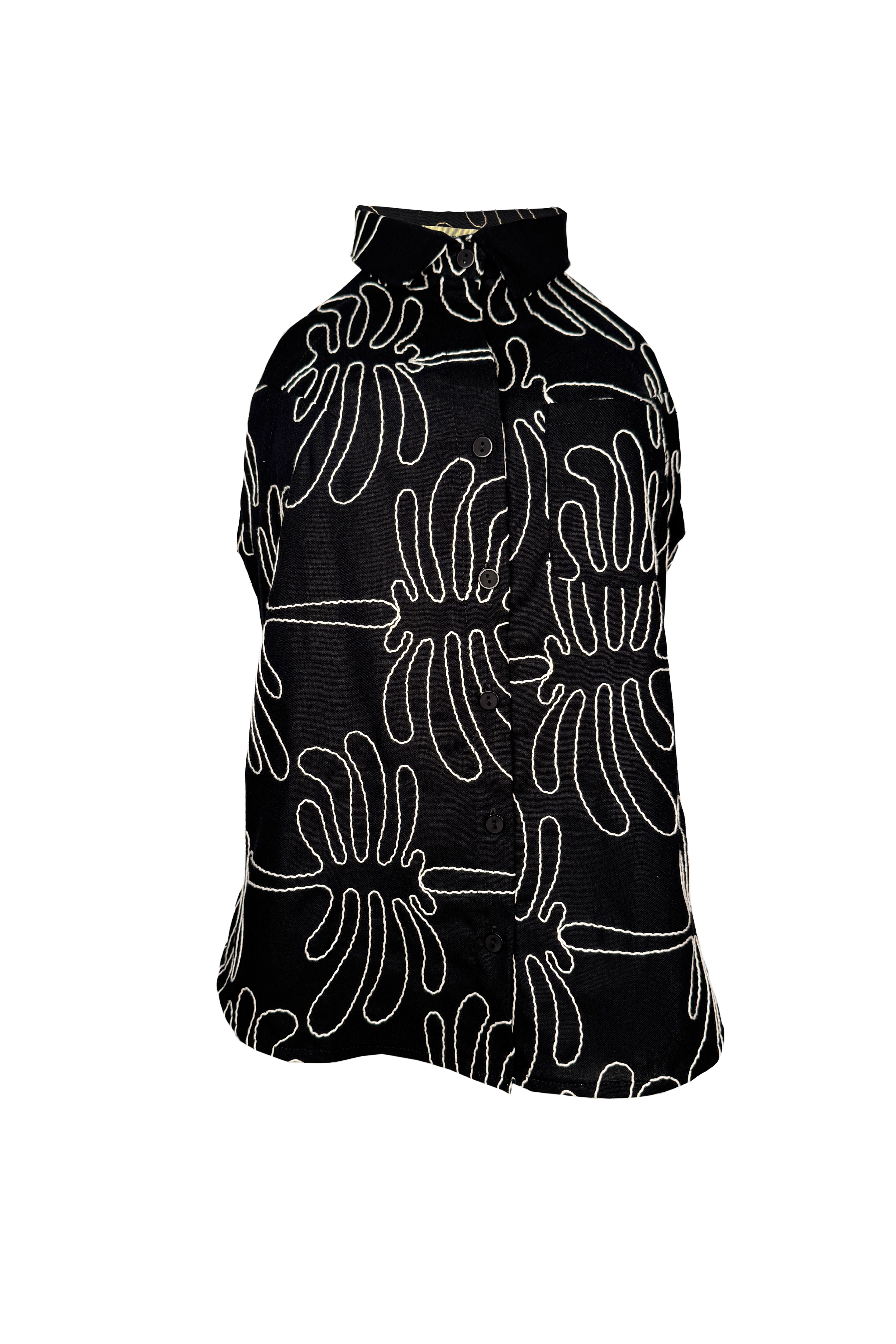 PTJ300010 blusa con cuello bordado 