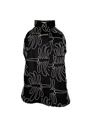 PTJ300010 blusa con cuello bordado 