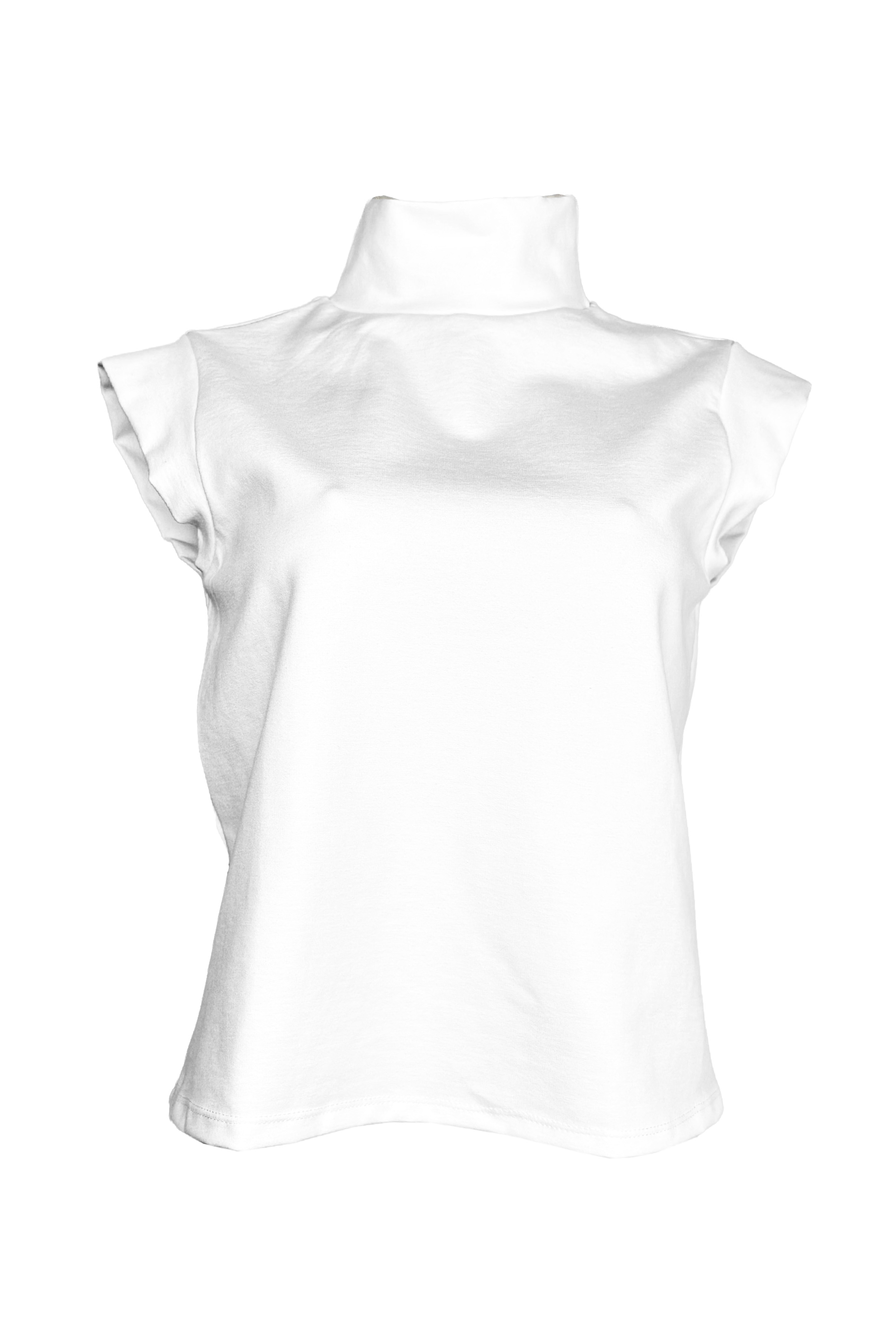 PTJ302229 blusa con cuello tortuga sin mangas 