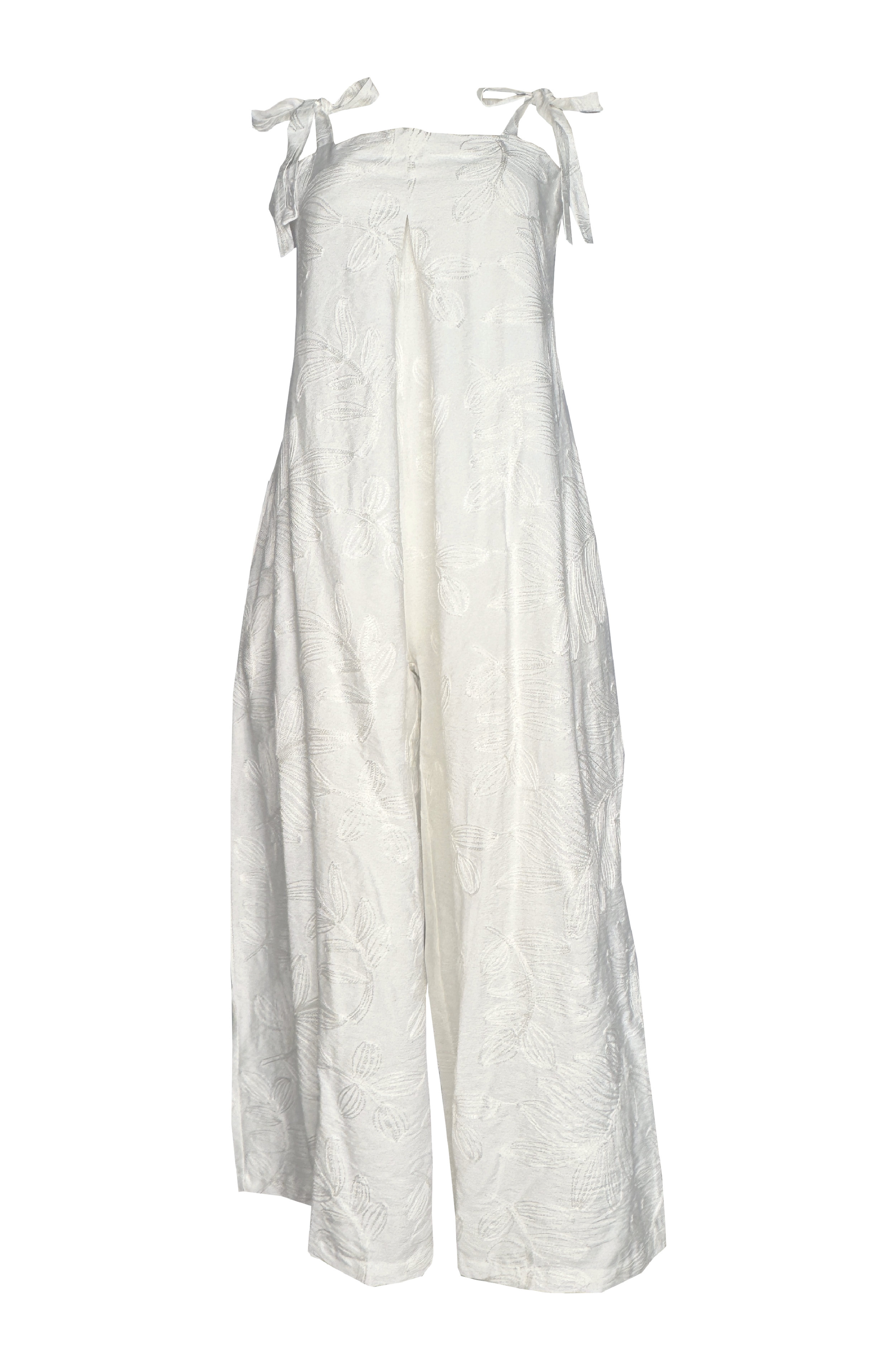 PTJ302629 enterizo con tiras y bordados color blanco