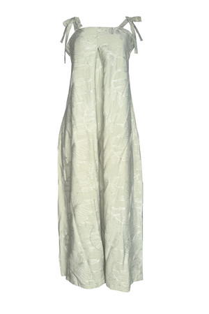 PTJ302629 enterizo con tiras y bordados color verde