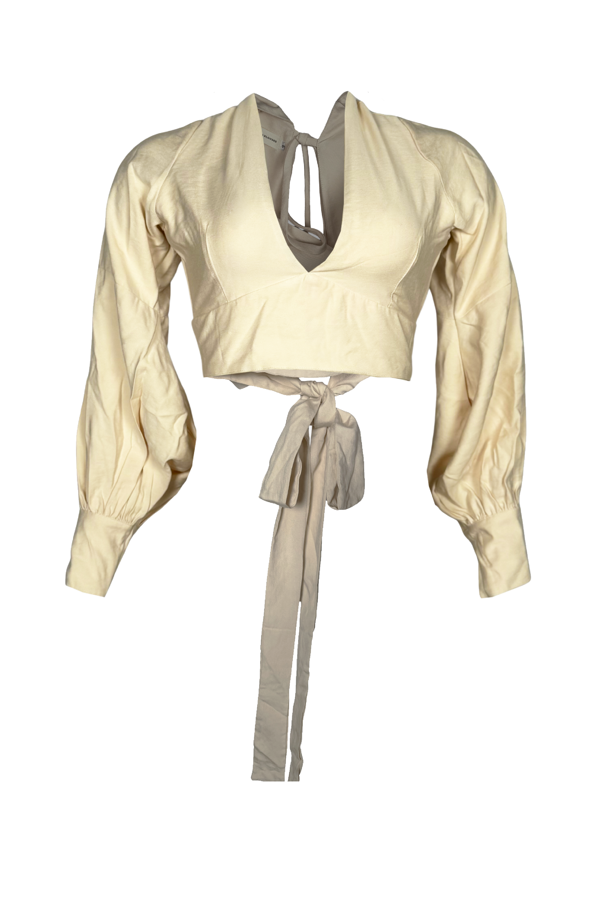 PTJ303129 blusa larga con escote en la espalda color beige