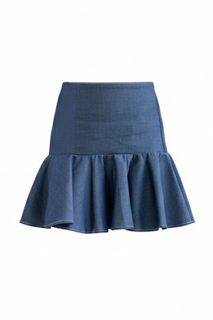 PTJ303604 falda corta color índigo