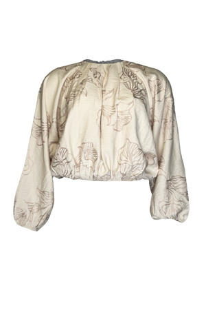 PTJ3039 blusa con elásticos y tela bordado