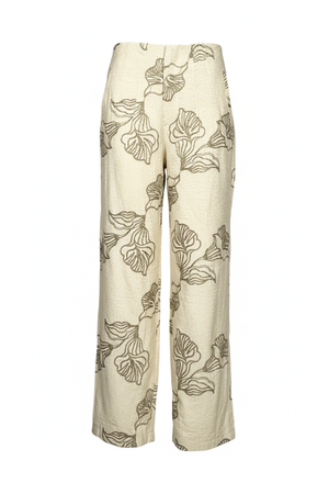 PTJ304029 pantalón con tela bordada de color verde