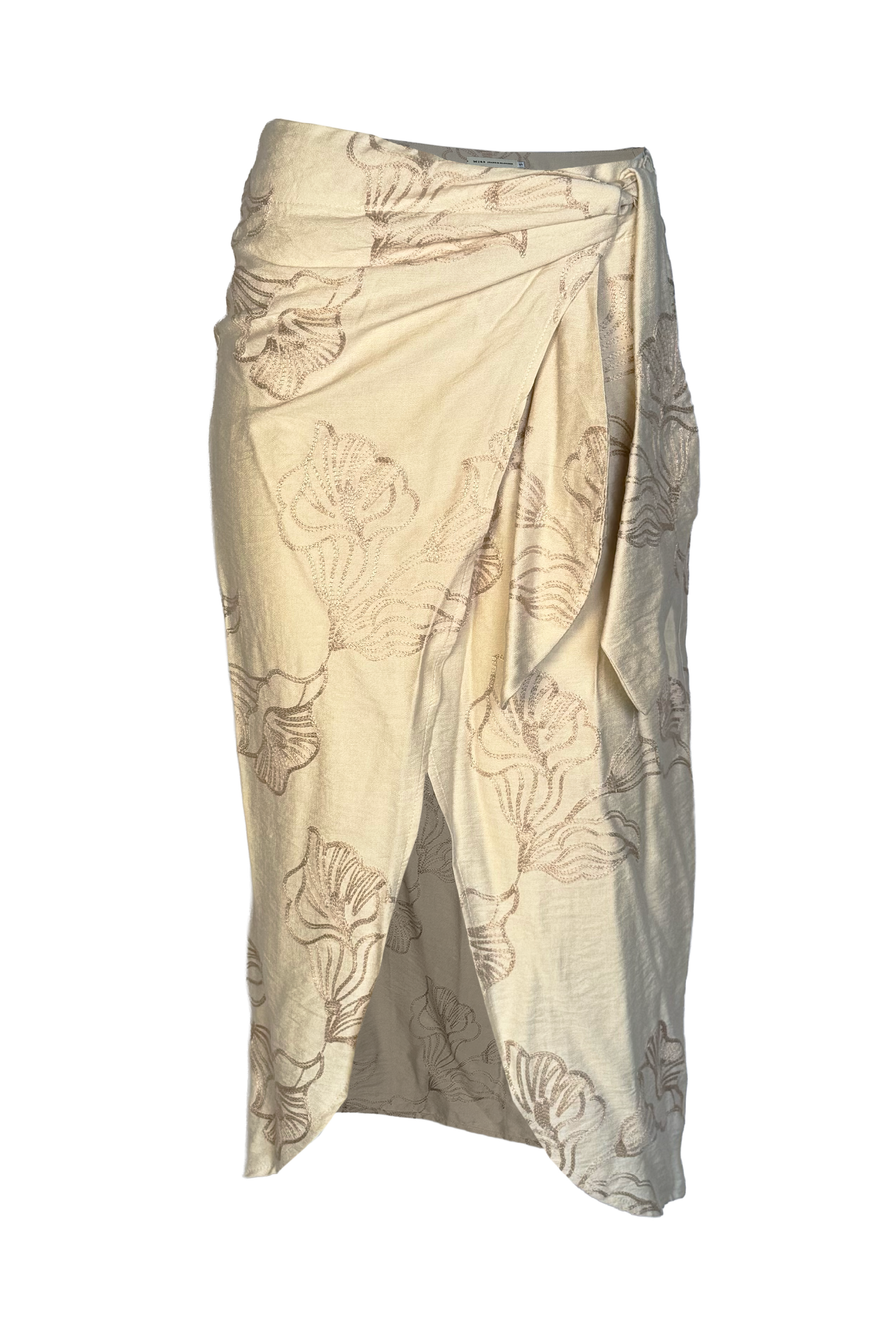  PTJ30432 falda midi con lazos 